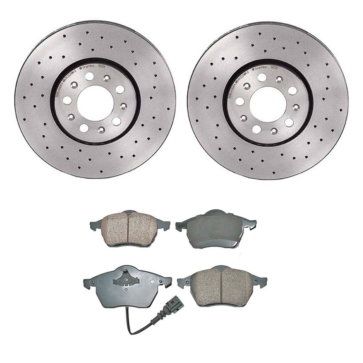 Volkswagen Disc Brake Pad and Rotor Kit – Front (Xtra) (Drilled) (288mm) (Ceramic) (EURO) 6R0615301A