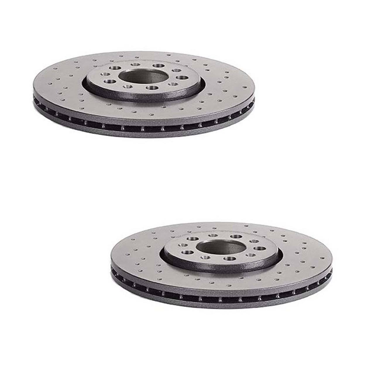 Volkswagen Disc Brake Pad and Rotor Kit – Front (Xtra) (Drilled) (288mm) (Ceramic) (EURO) 6R0615301A