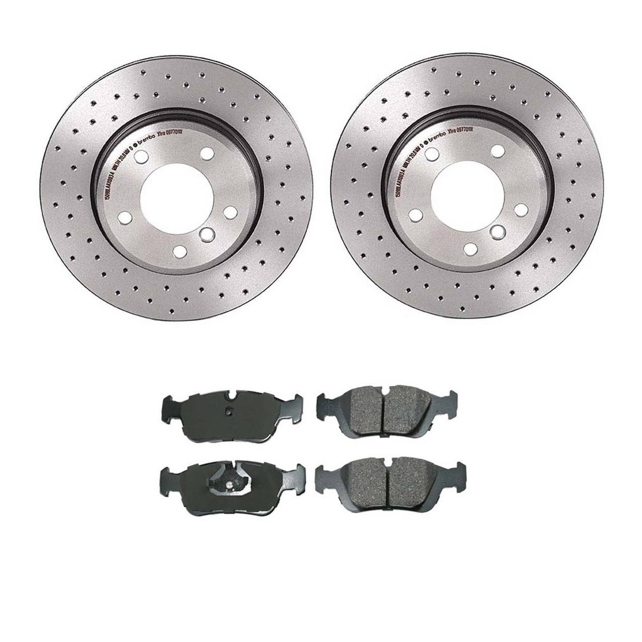 BMW Disc Brake Pad and Rotor Kit – Front (Xtra) (Drilled) (300mm) (Ceramic) (EURO) 34116864058