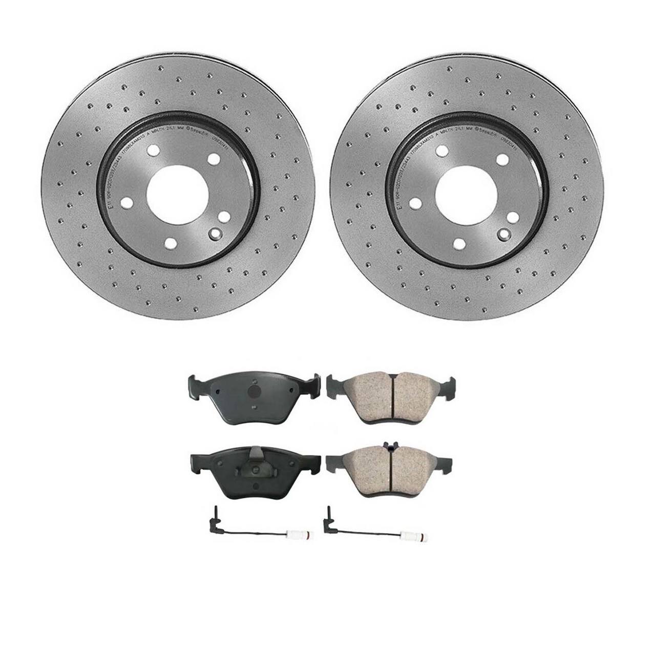 Mercedes-Benz Disc Brake Pad and Rotor Kit – Front (Xtra) (Drilled) (300mm) (Ceramic) (EURO) 5098064AC