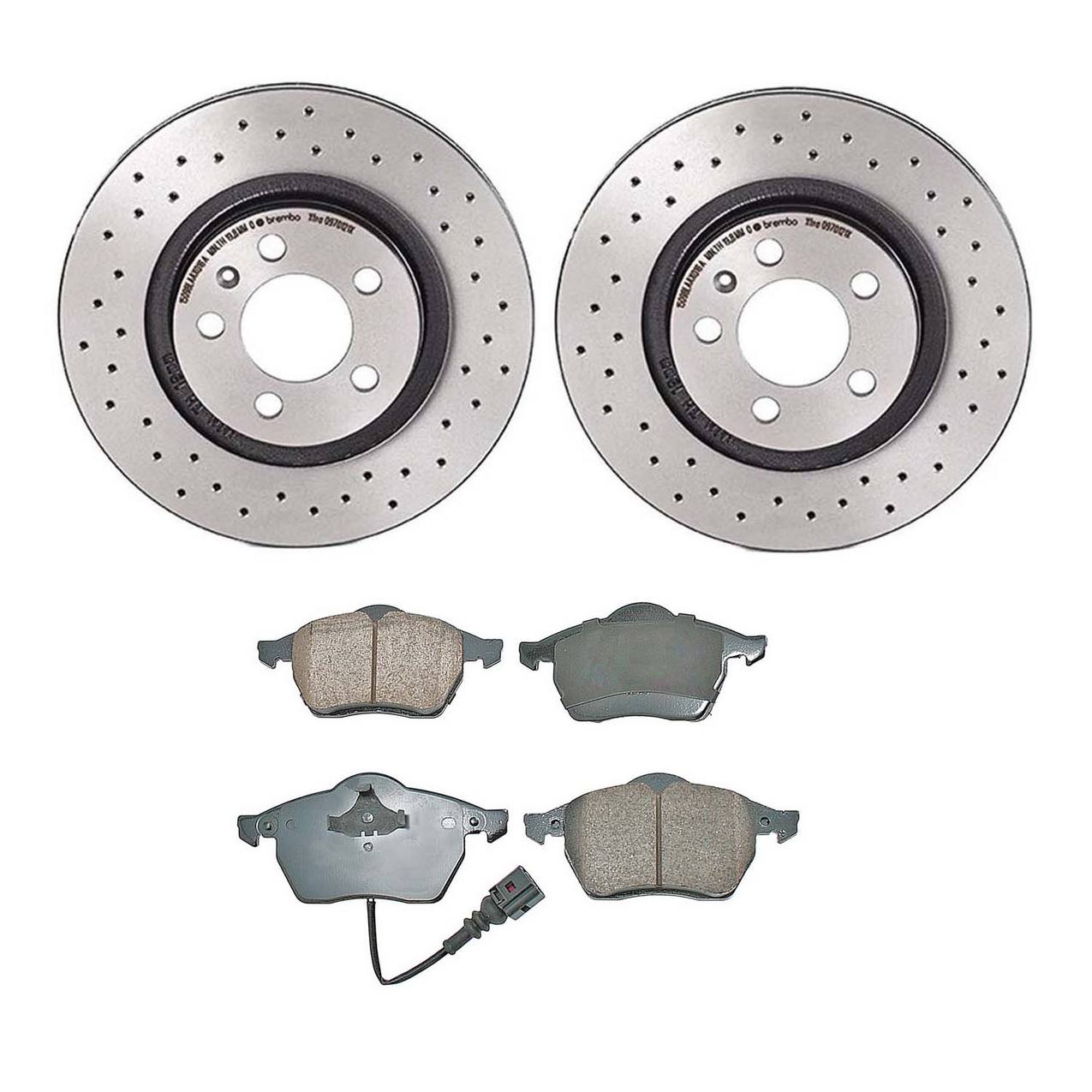 Volkswagen Disc Brake Pad and Rotor Kit – Front (Xtra) (Drilled) (280mm) (Ceramic) (EURO) 1J0615301P