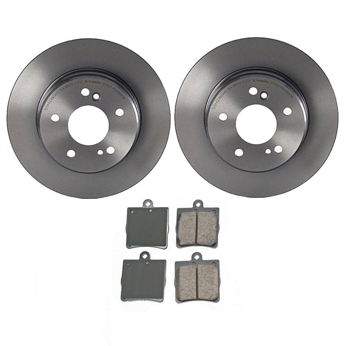 Mercedes-Benz Disc Brake Pad and Rotor Kit – Rear (278mm) (Ceramic) (EURO) 5098066AA