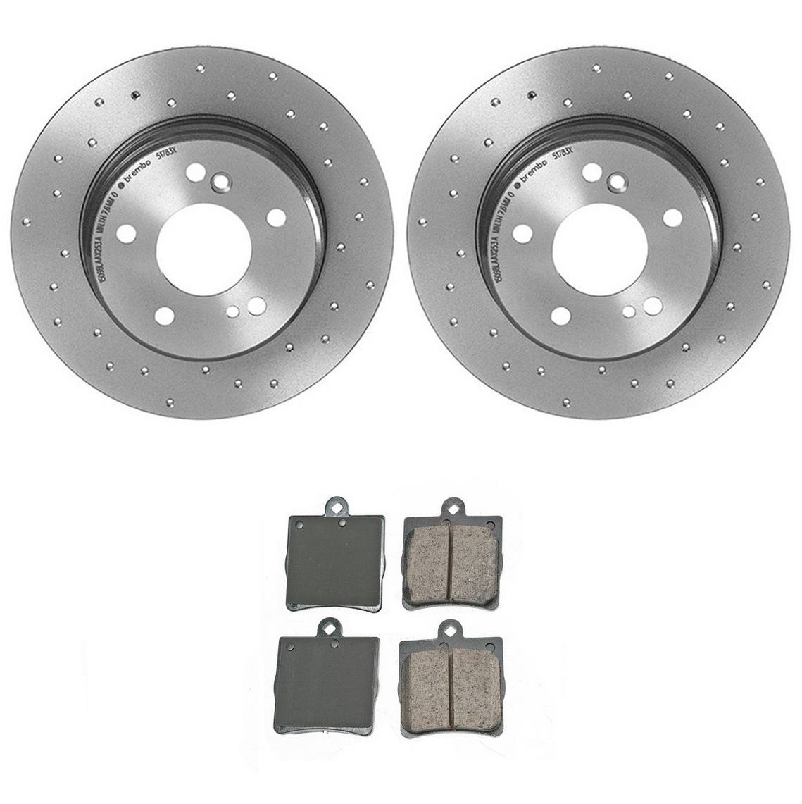 Mercedes-Benz Disc Brake Pad and Rotor Kit – Rear (278mm) (Xtra) (Ceramic) (EURO) 5098066AA