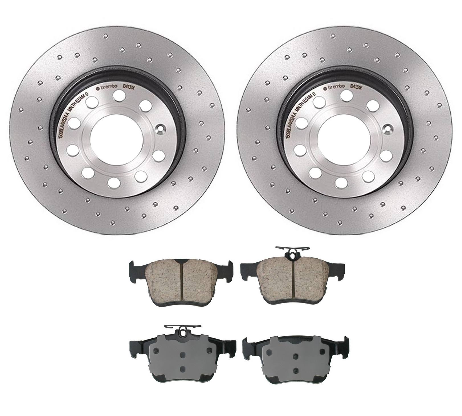 Audi Volkswagen Disc Brake Pad and Rotor Kit – Rear (272mm) (Xtra) (Ceramic) (EURO) 6R0615601