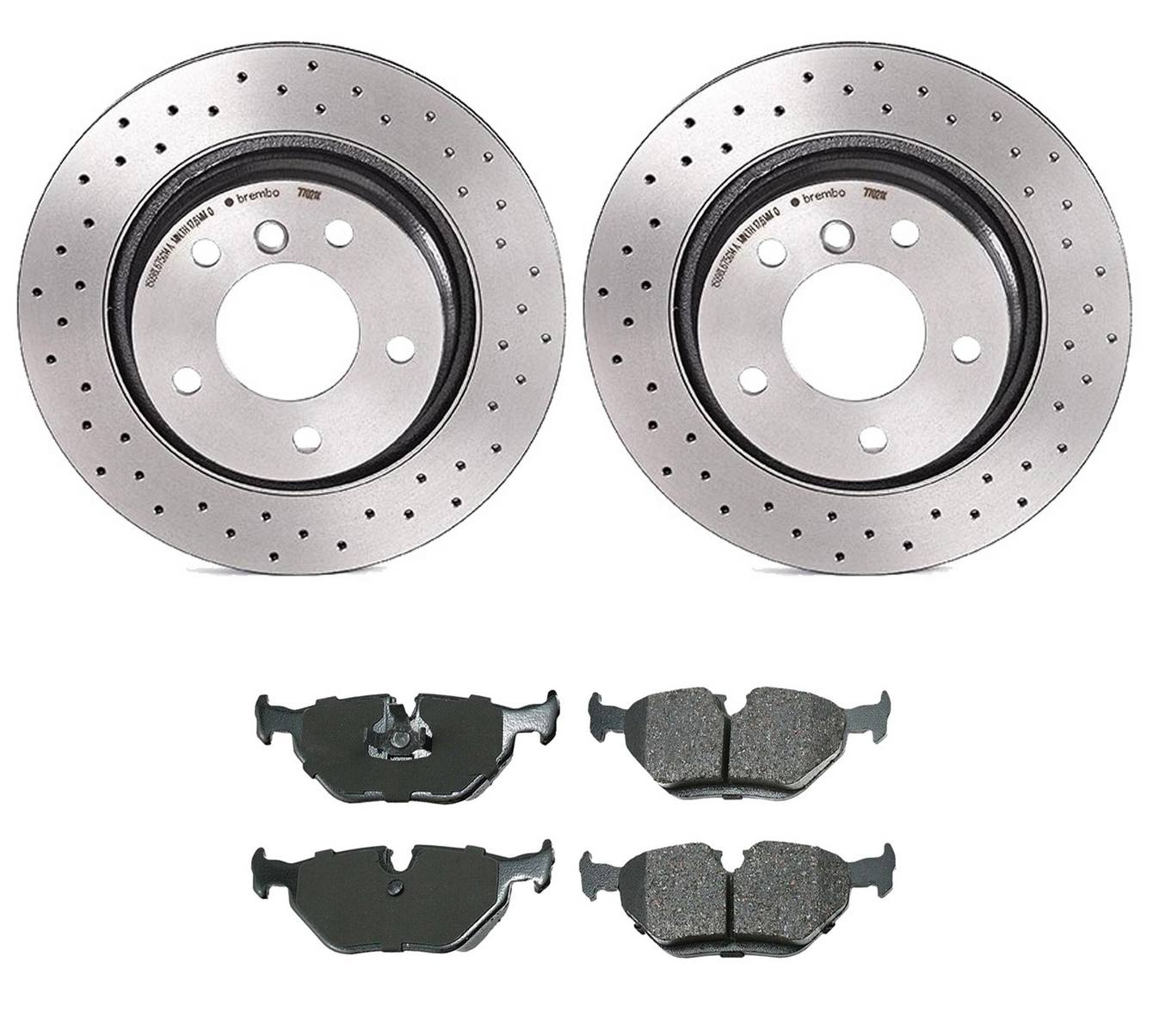 BMW Disc Brake Pad and Rotor Kit – Rear (294mm) (Xtra) (Ceramic) (EURO) 34216864056