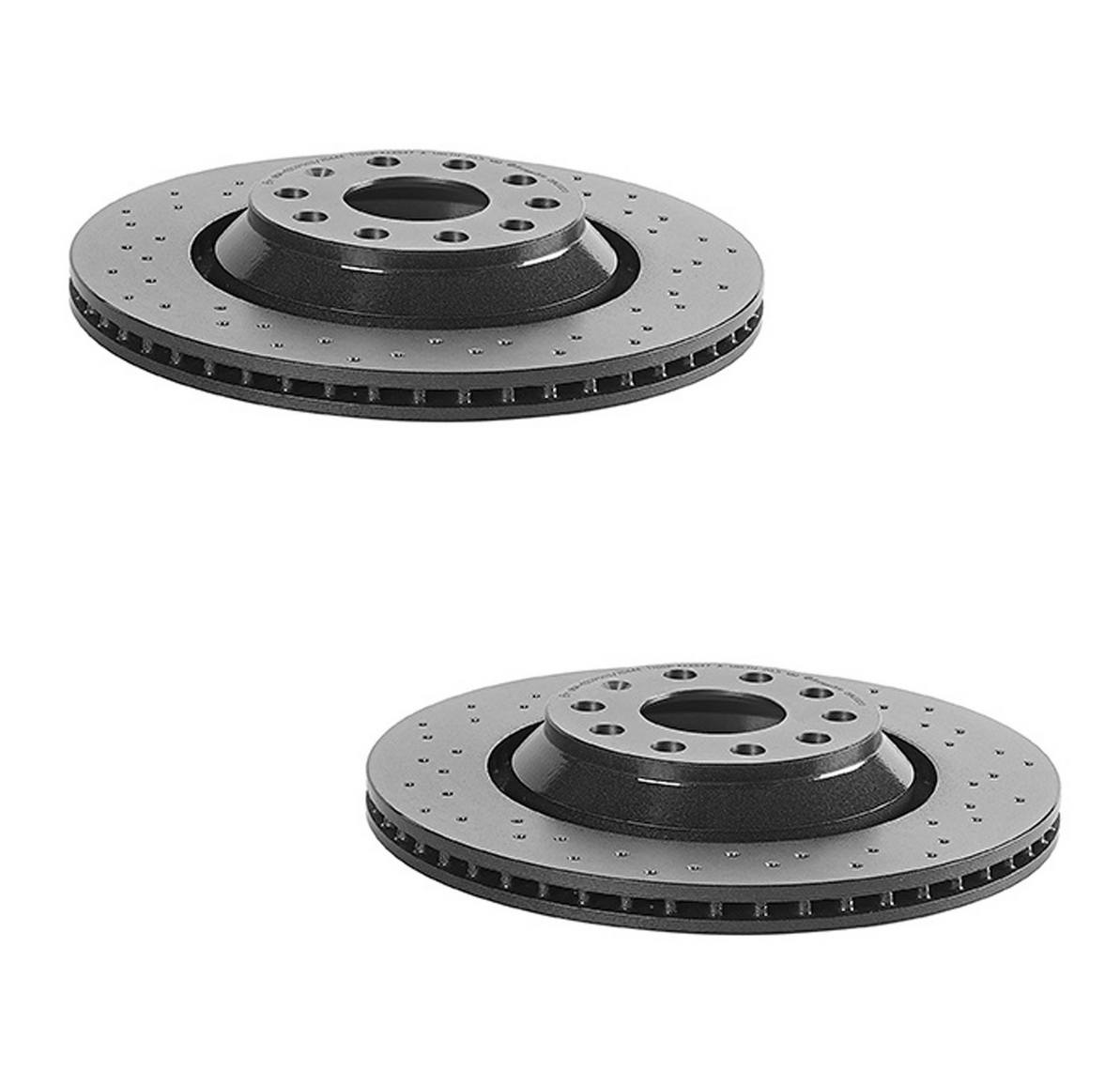 Audi Volkswagen Disc Brake Pad and Rotor Kit – Rear (310mm) (Xtra) (Ceramic) (EURO) 5Q0615601E