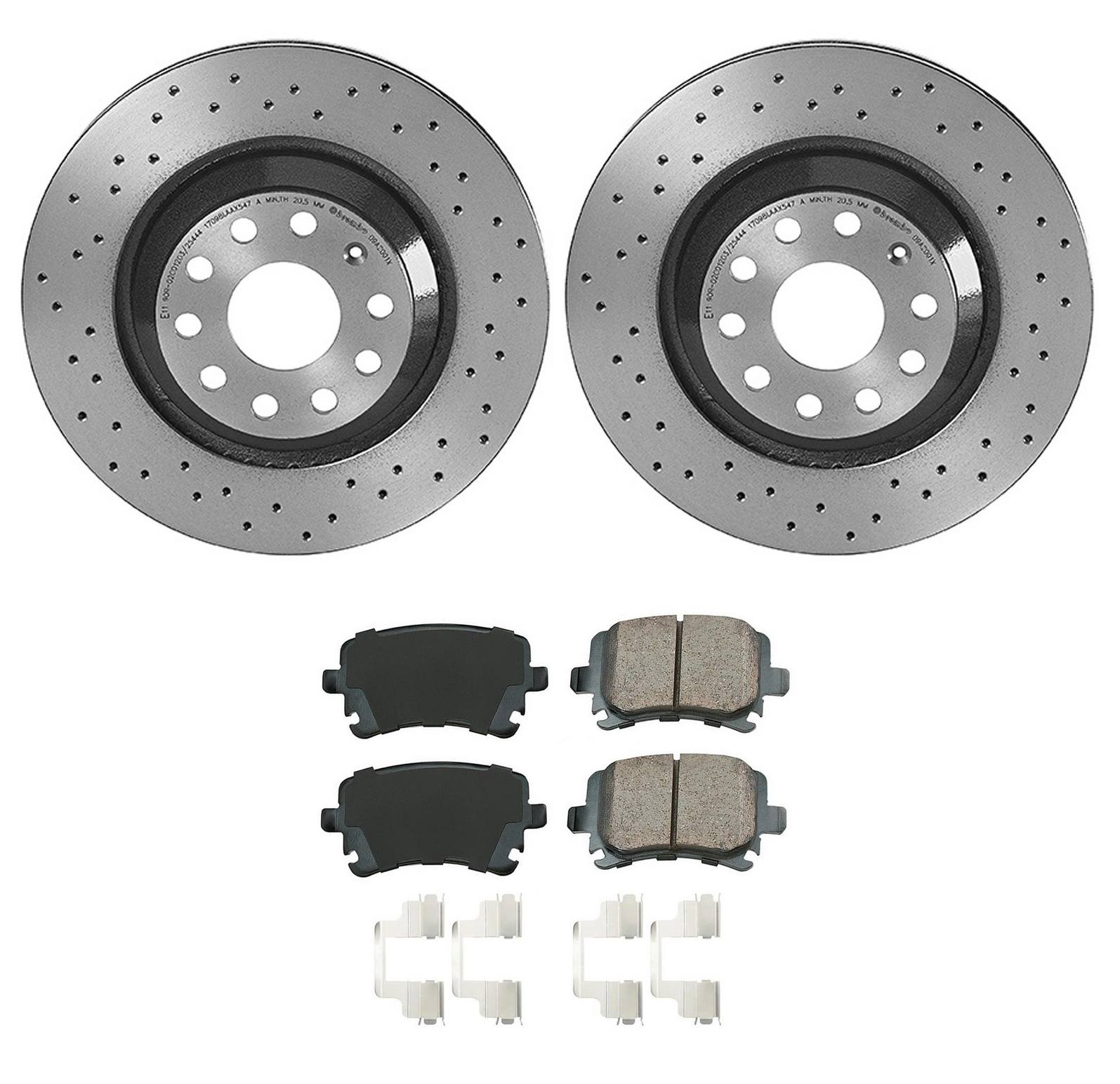 Volkswagen Disc Brake Pad and Rotor Kit – Rear (310mm) (Xtra) (Ceramic) (EURO) 5Q0615601E