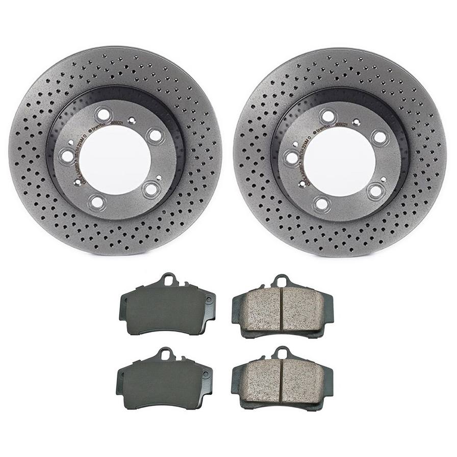 Porsche Disc Brake Pad and Rotor Kit – Rear (299mm) (Ceramic) (EURO) 98735240301