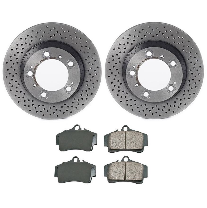 Porsche Disc Brake Pad and Rotor Kit – Rear (299mm) (Ceramic) (EURO) 98735240301