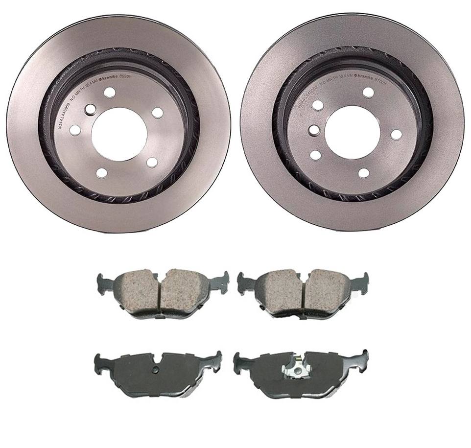 BMW Disc Brake Pad and Rotor Kit – Rear (312mm) (Ceramic) (EURO) 34212227177