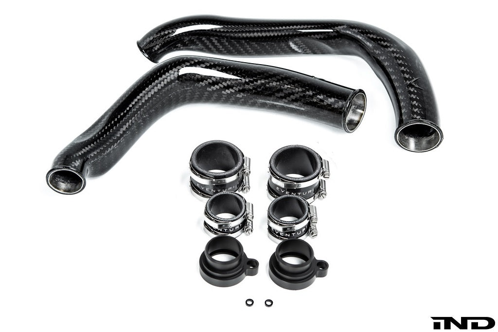 Eventuri BMW F8X M2C M3 M4 S55 Black Carbon Charge Pipe Set - Gloss