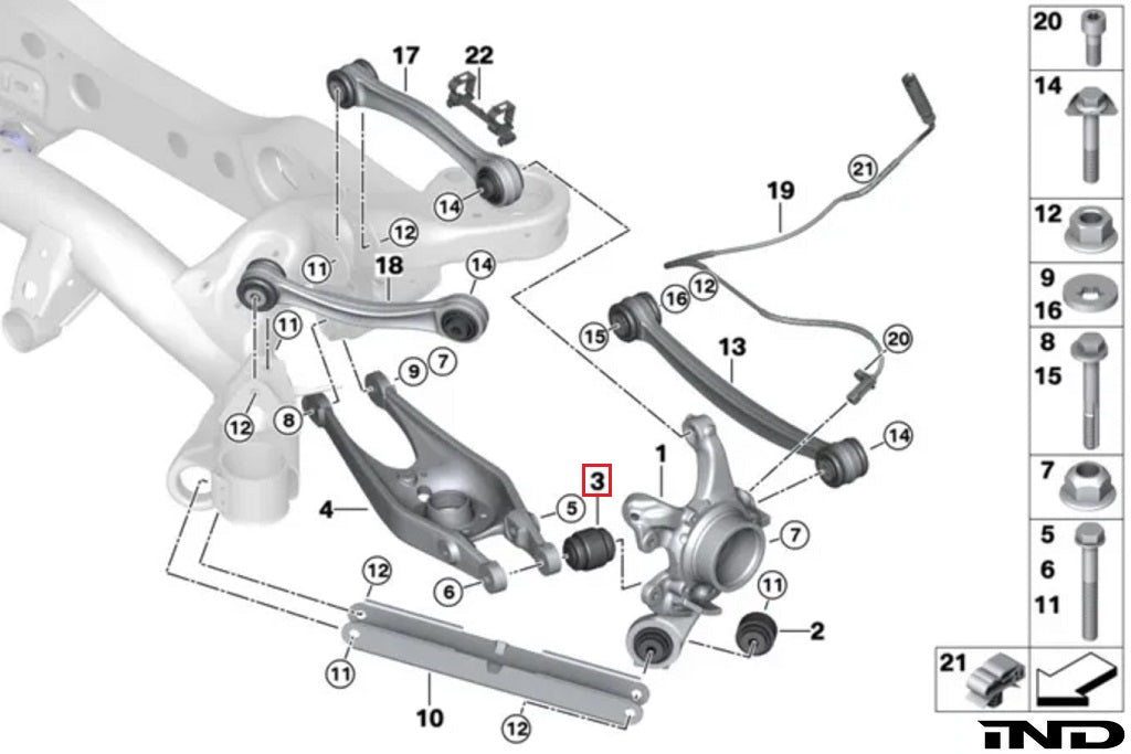 Fall-Line Motorsports G8X / F8X / E9X Rear Lower Control Arm Bearing Set - Outer