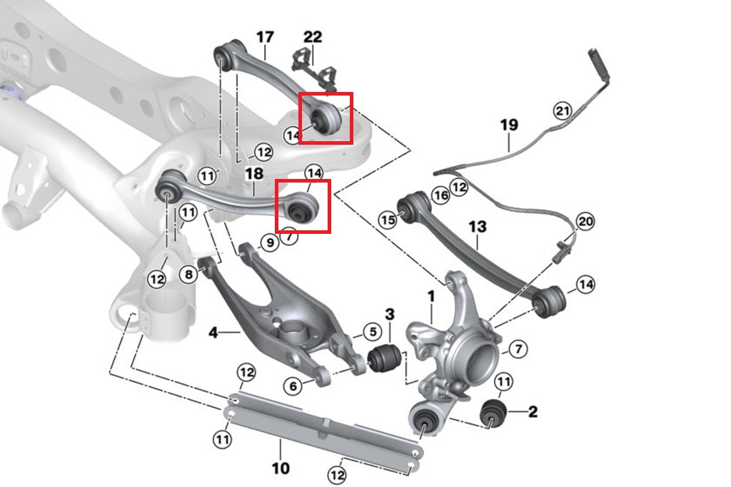 Fall-Line Motorsports E9X M3 Rear Upper Control Arm Bearing Set - Outer