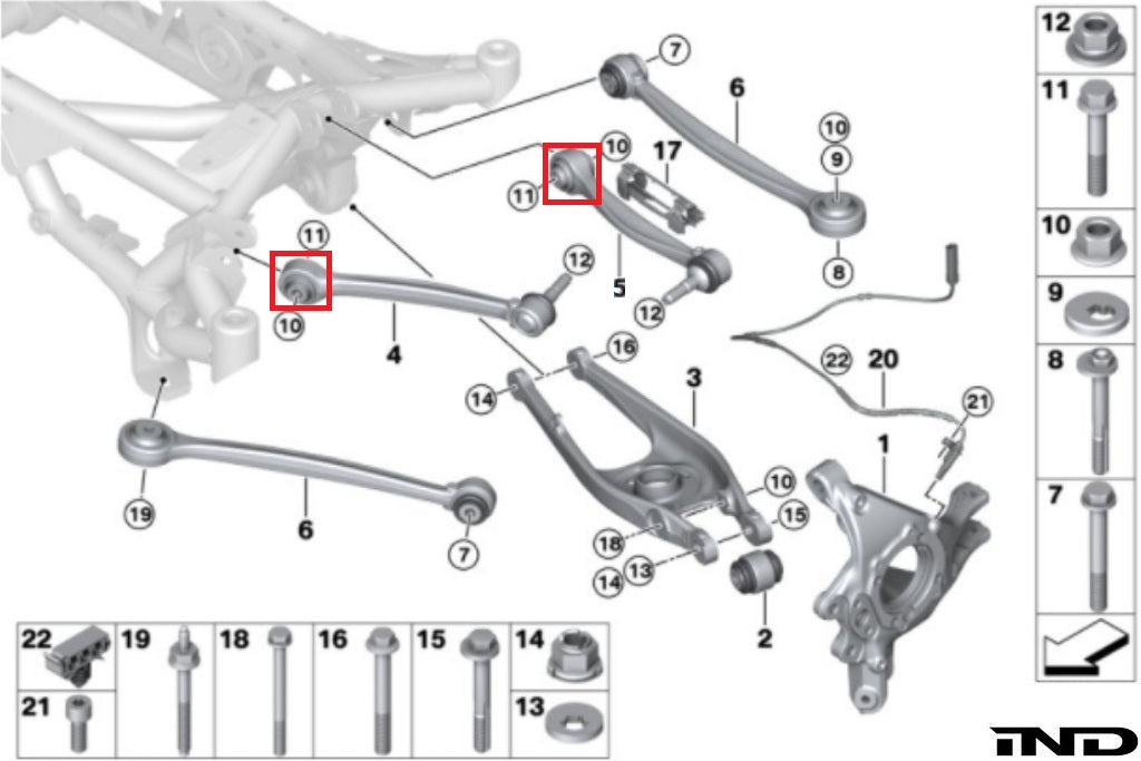 Fall-Line Motorsports G8x / F8x M2 / M3 / M4 Rear Upper Control Arm Bearing Set