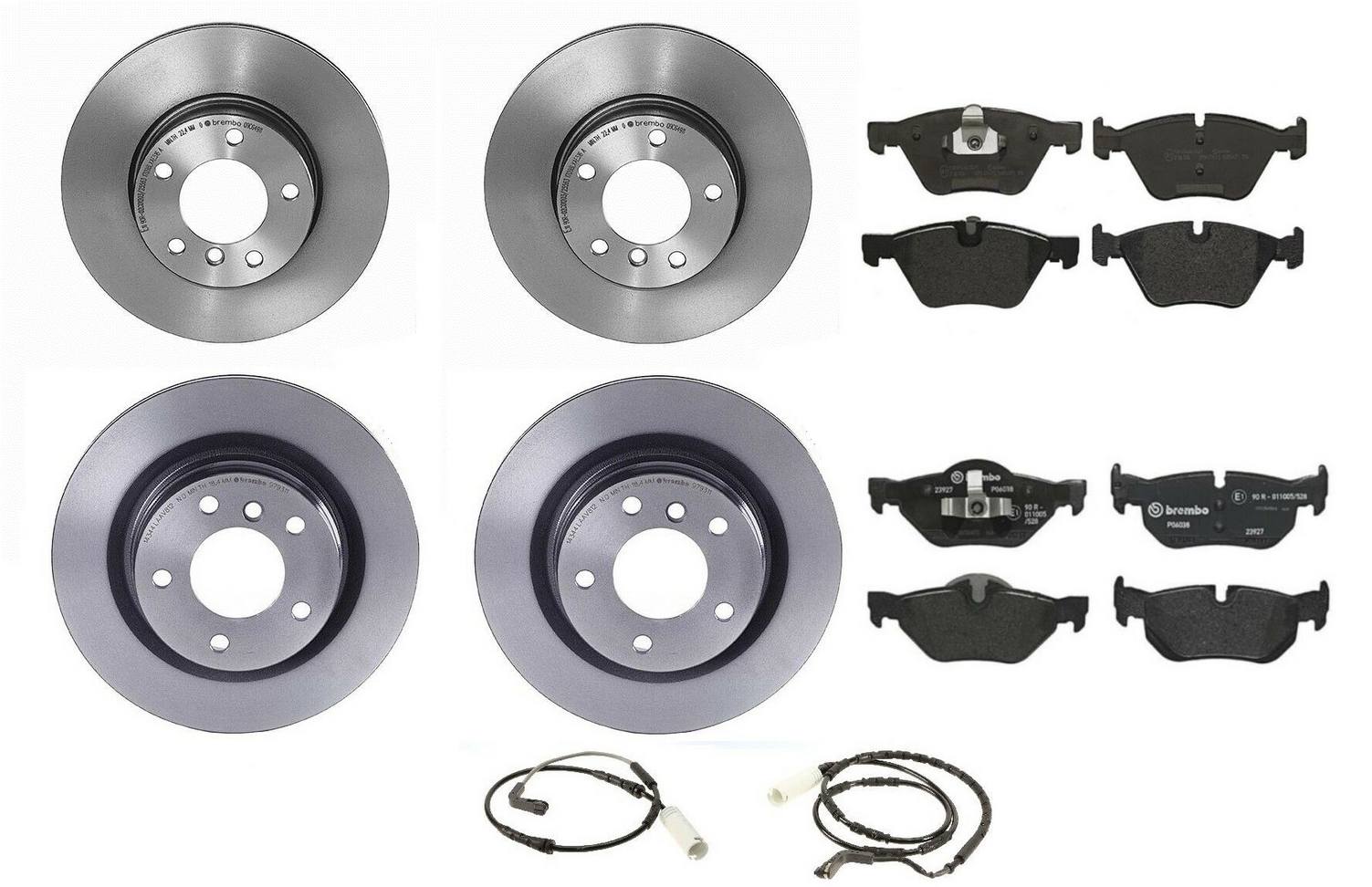 Brembo Brake Pads and Rotors Kit – Front and Rear (300mm/300mm) (Low-Met)