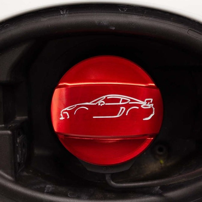 Gas Cap Cover, Anodized Red, 992 Silhouette