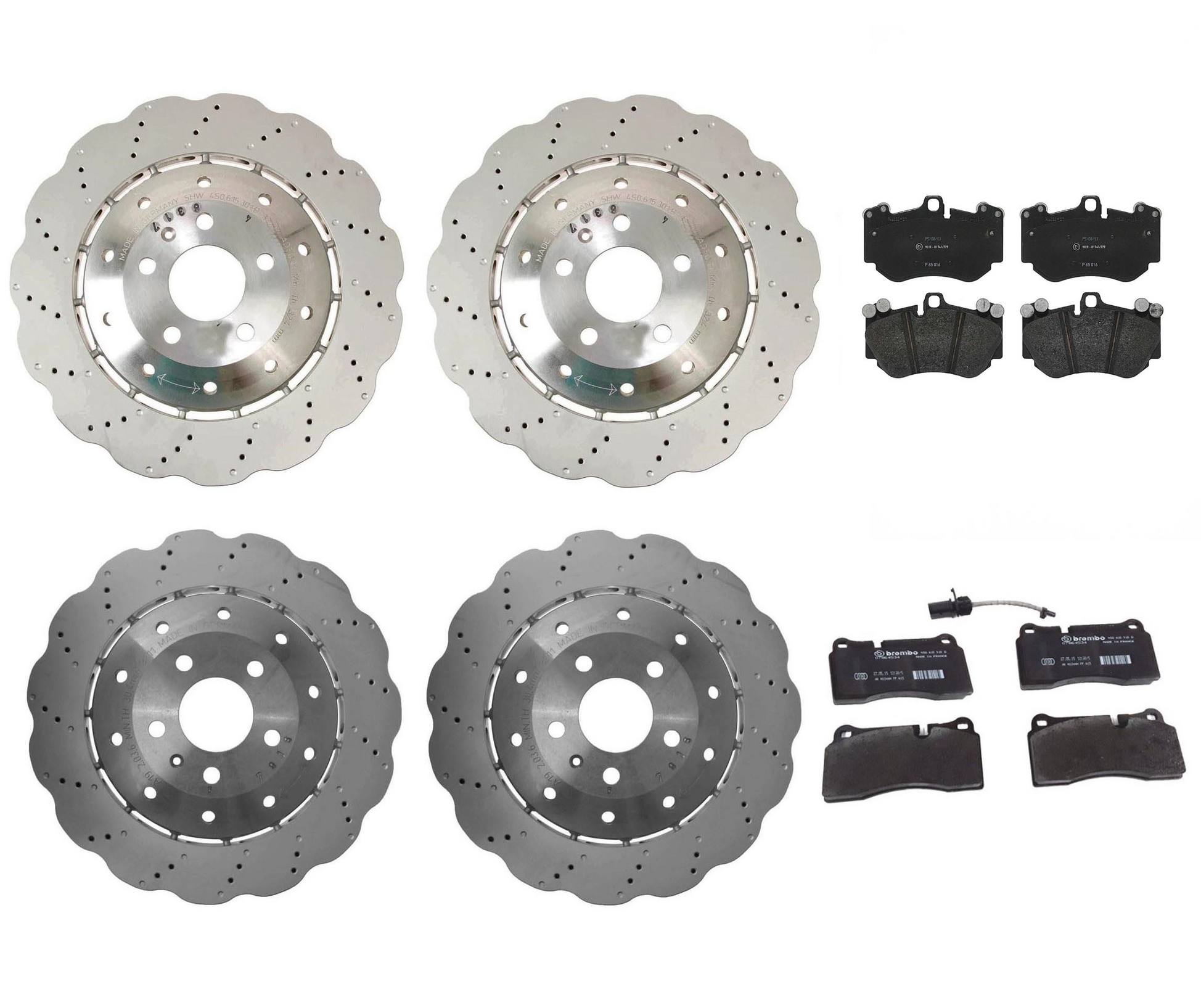 Audi Brake Pad and Rotor Kit – Front and Rear (365mm/356mm) 4S0615301B