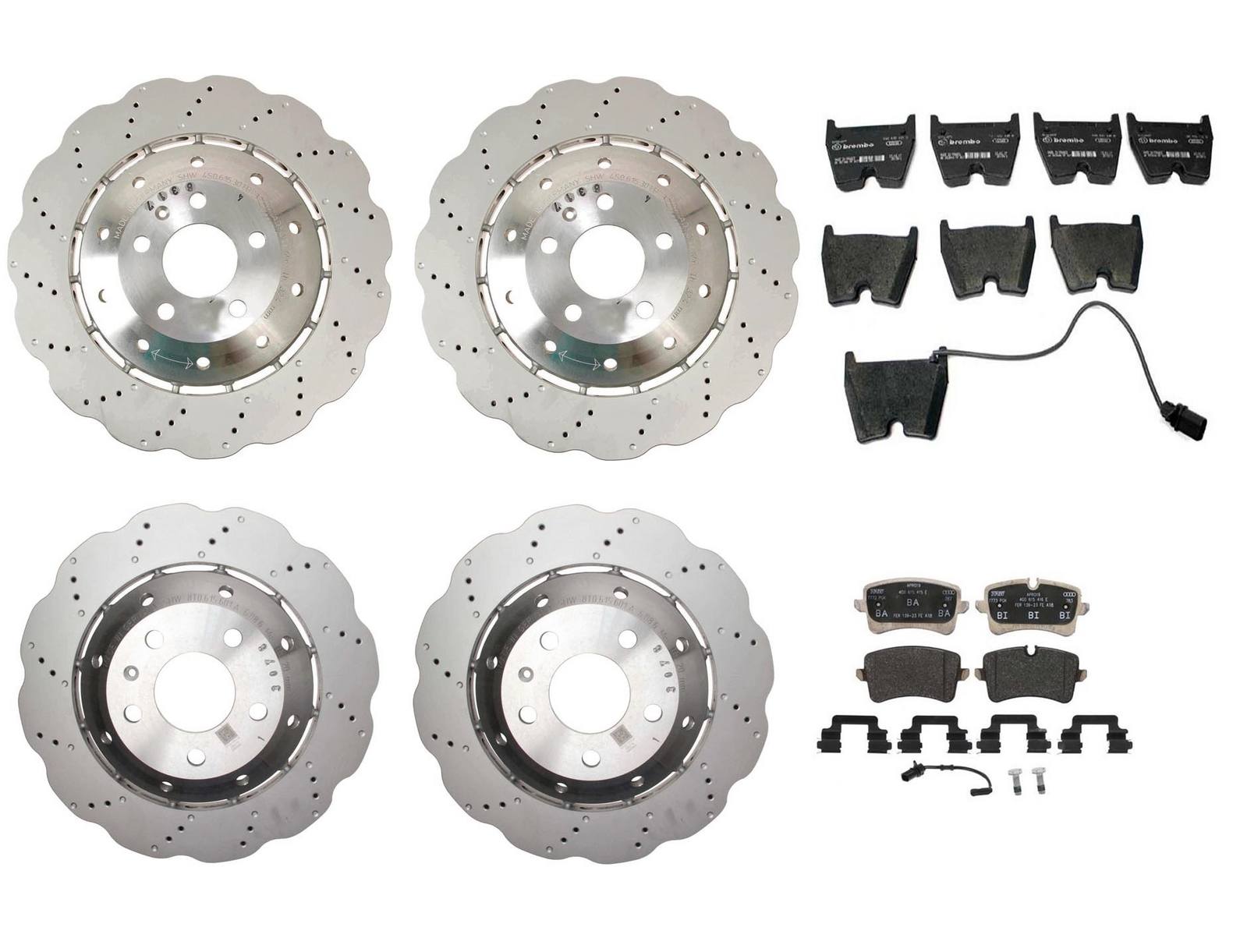 Audi Brake Pad and Rotor Kit – Front and Rear (365/330mm) (Wavy) 4S0615301B