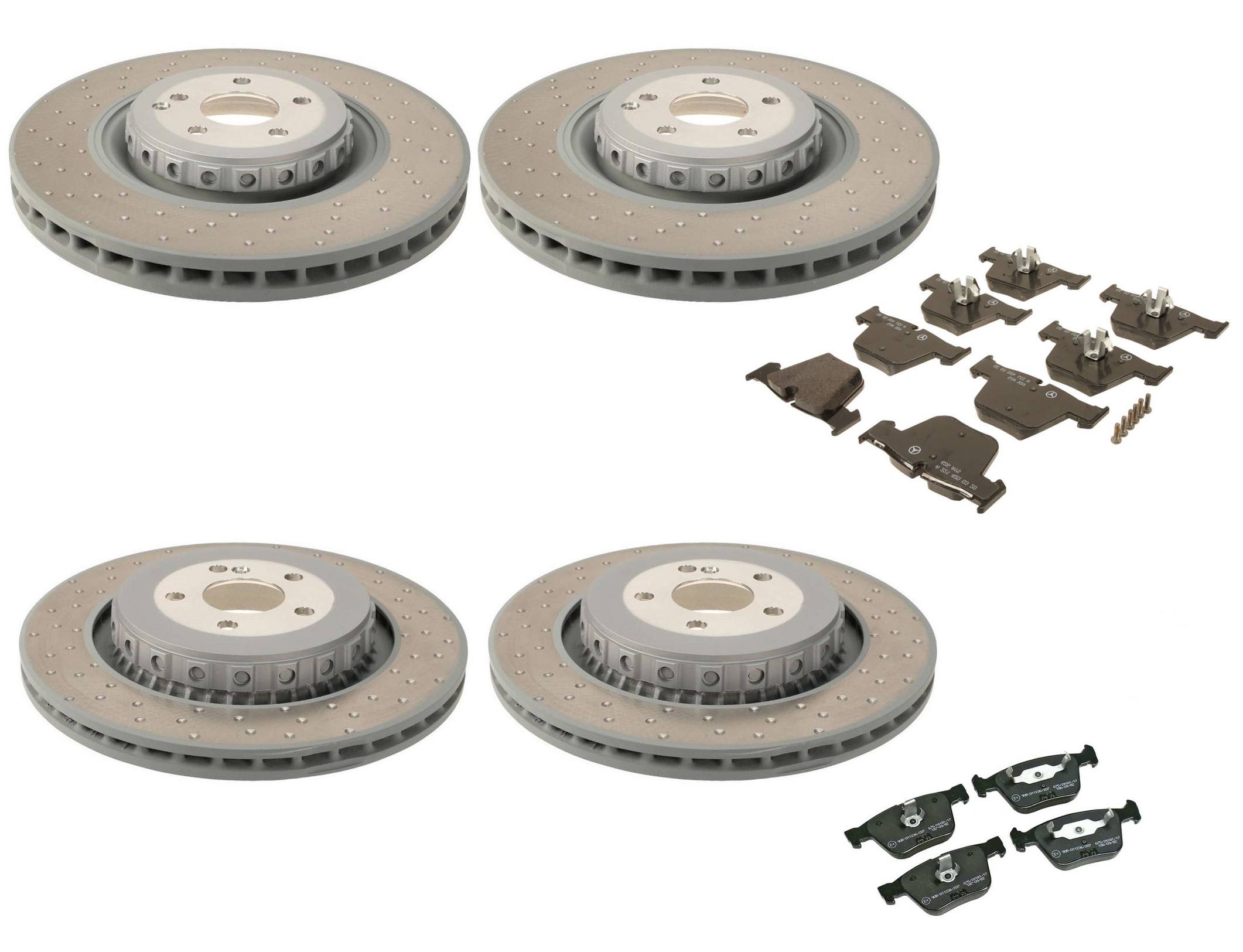 Mercedes-Benz Disc Brake Pad and Rotor Kit – Front and Rear (390mm) (365mm) 221421131264