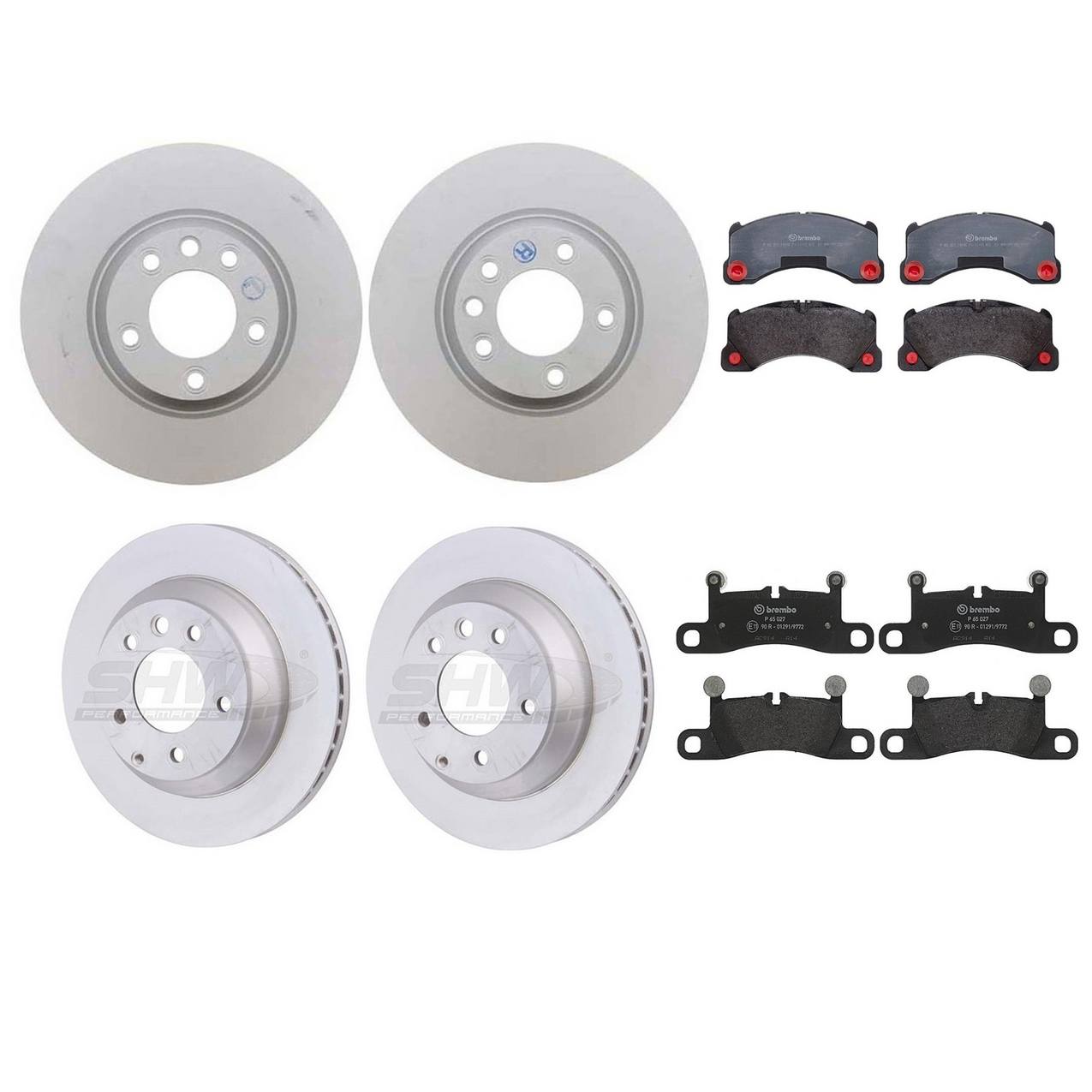 Porsche Disc Brake Pad and Rotor Kit – Front and Rear (350mm) (330mm) (Low-Met) 7L8615302