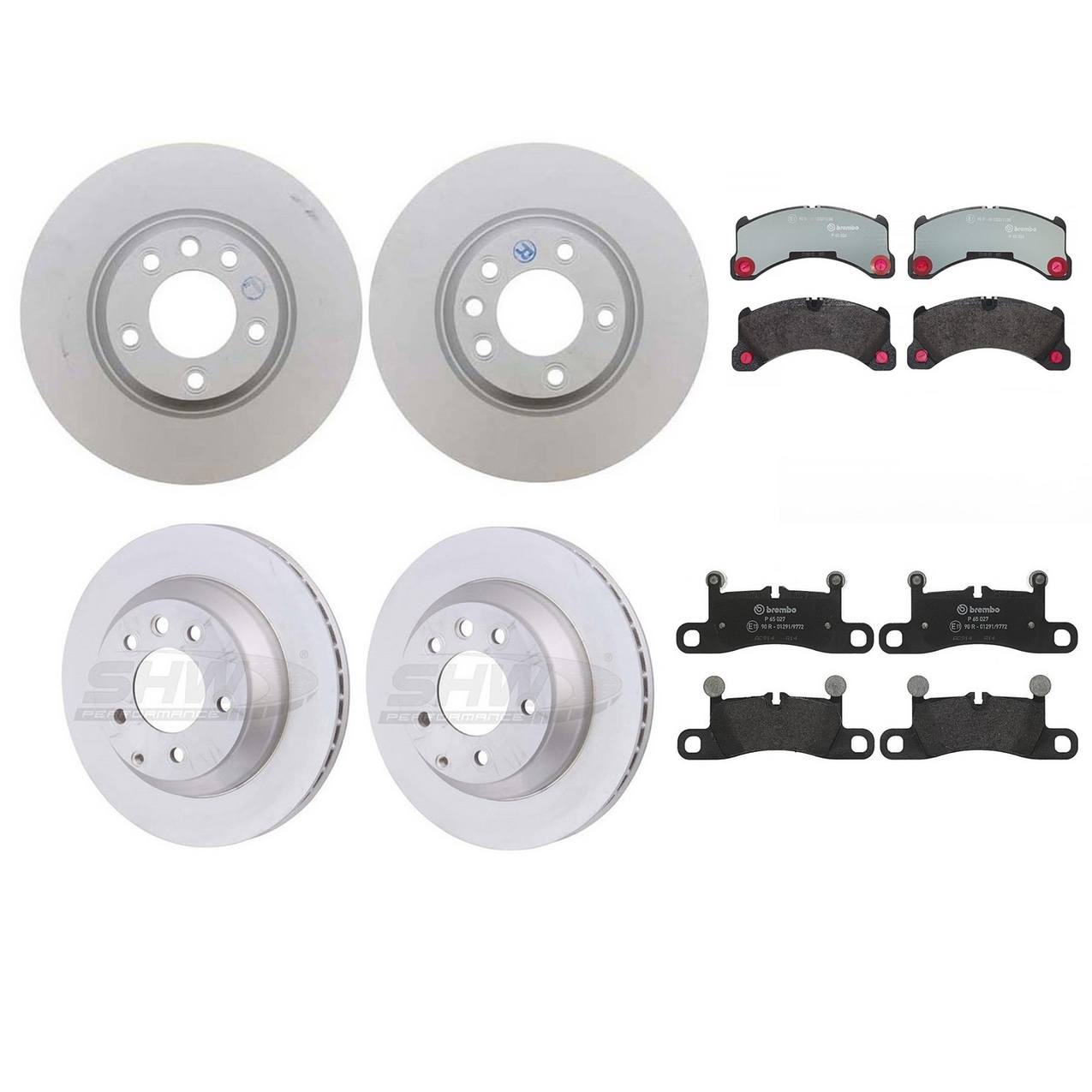 Porsche Disc Brake Pad and Rotor Kit – Front and Rear (350mm) (330mm) (Low-Met) 7L8615302