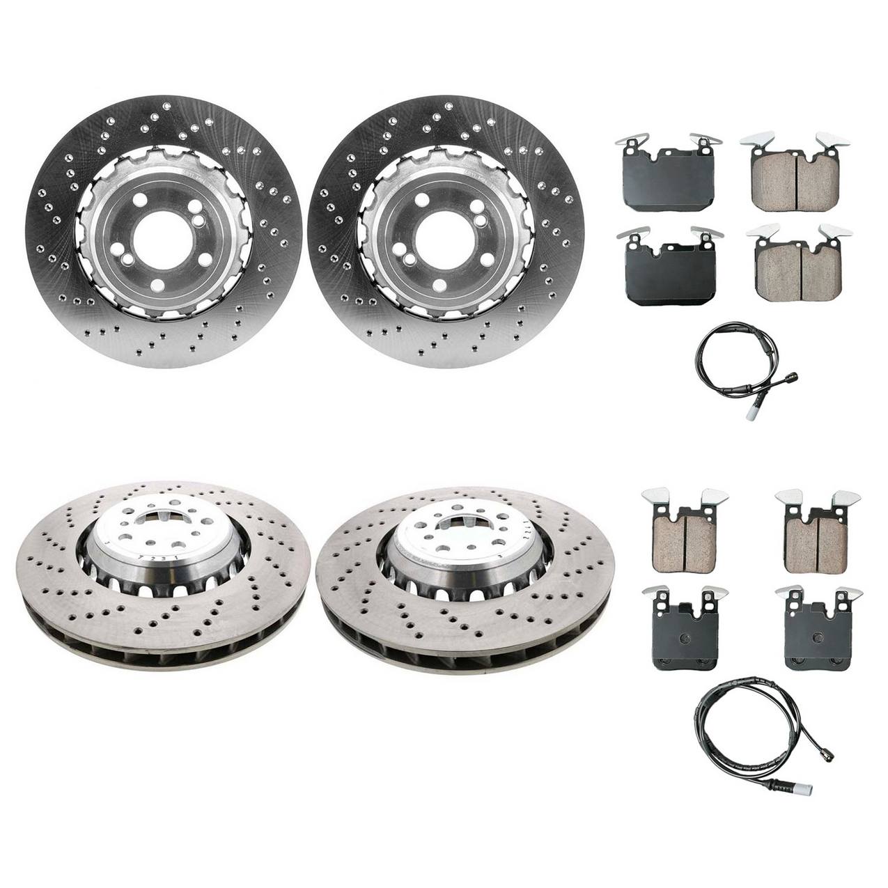 BMW Disc Brake Pad and Rotor Kit – Front and Rear (400mm) (370mm) (Ceramic) 34118072018