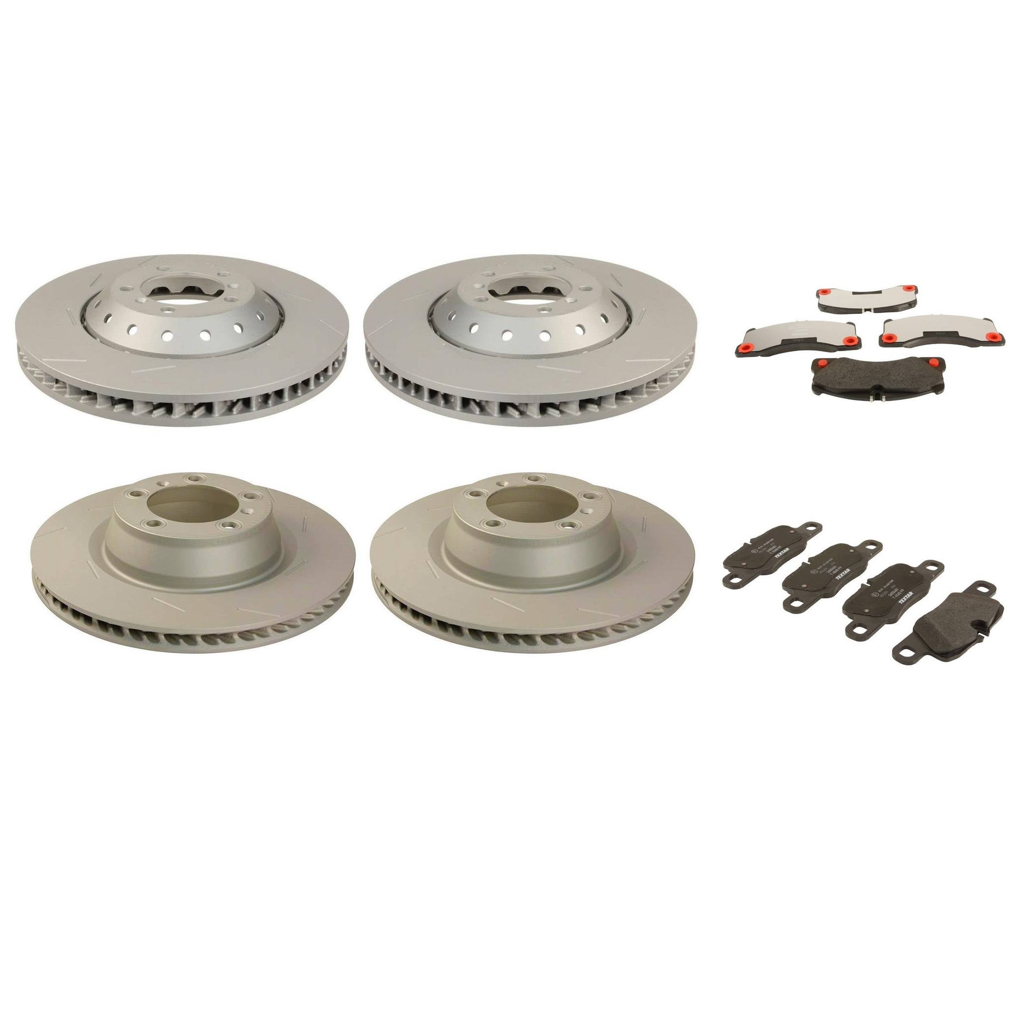 Porsche Disc Brake Pad and Rotor Kit – Front and Rear (390mm/350mm) (Slotted) 298615302C