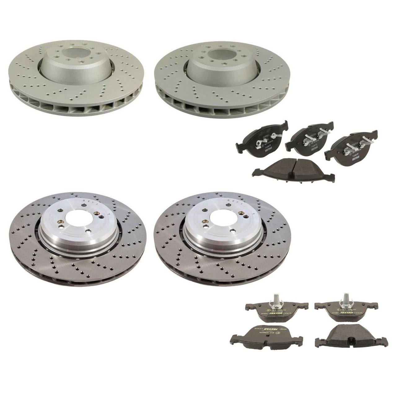 BMW Disc Brake Pad and Rotor Kit – Front and Rear (374mm) (370mm) 34112282805