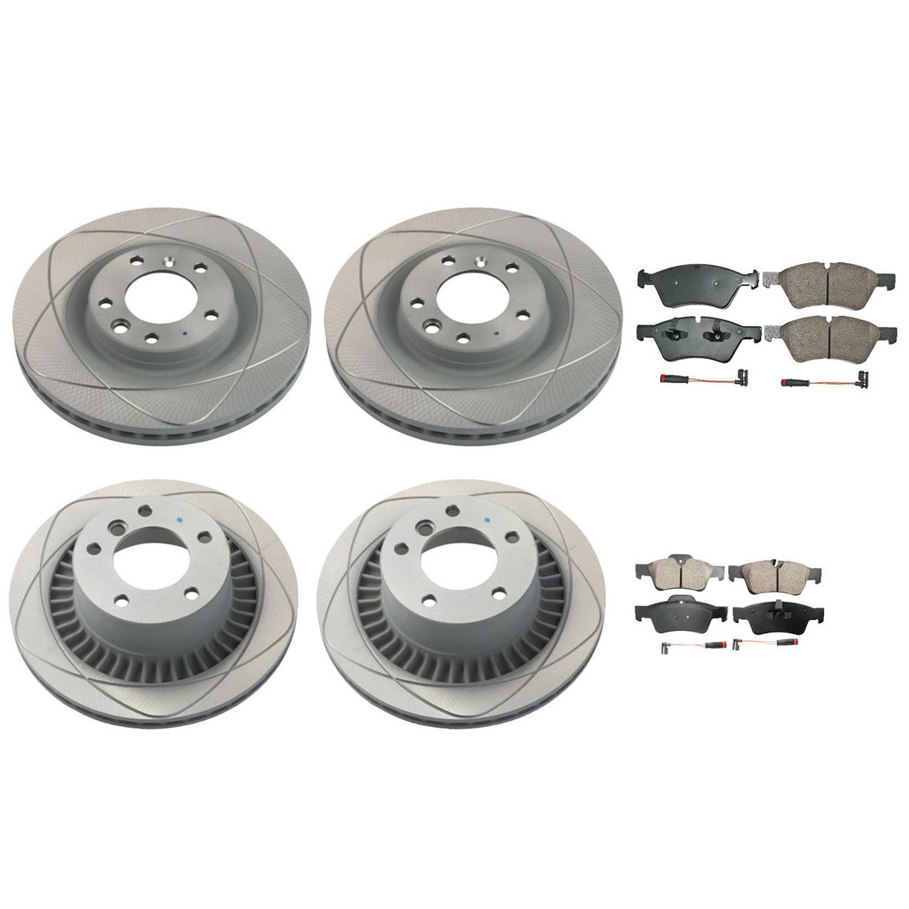 Mercedes-Benz Disc Brake Pad and Rotor Kit – Front and Rear (350mm/330mm) (Ceramic) 463421041264