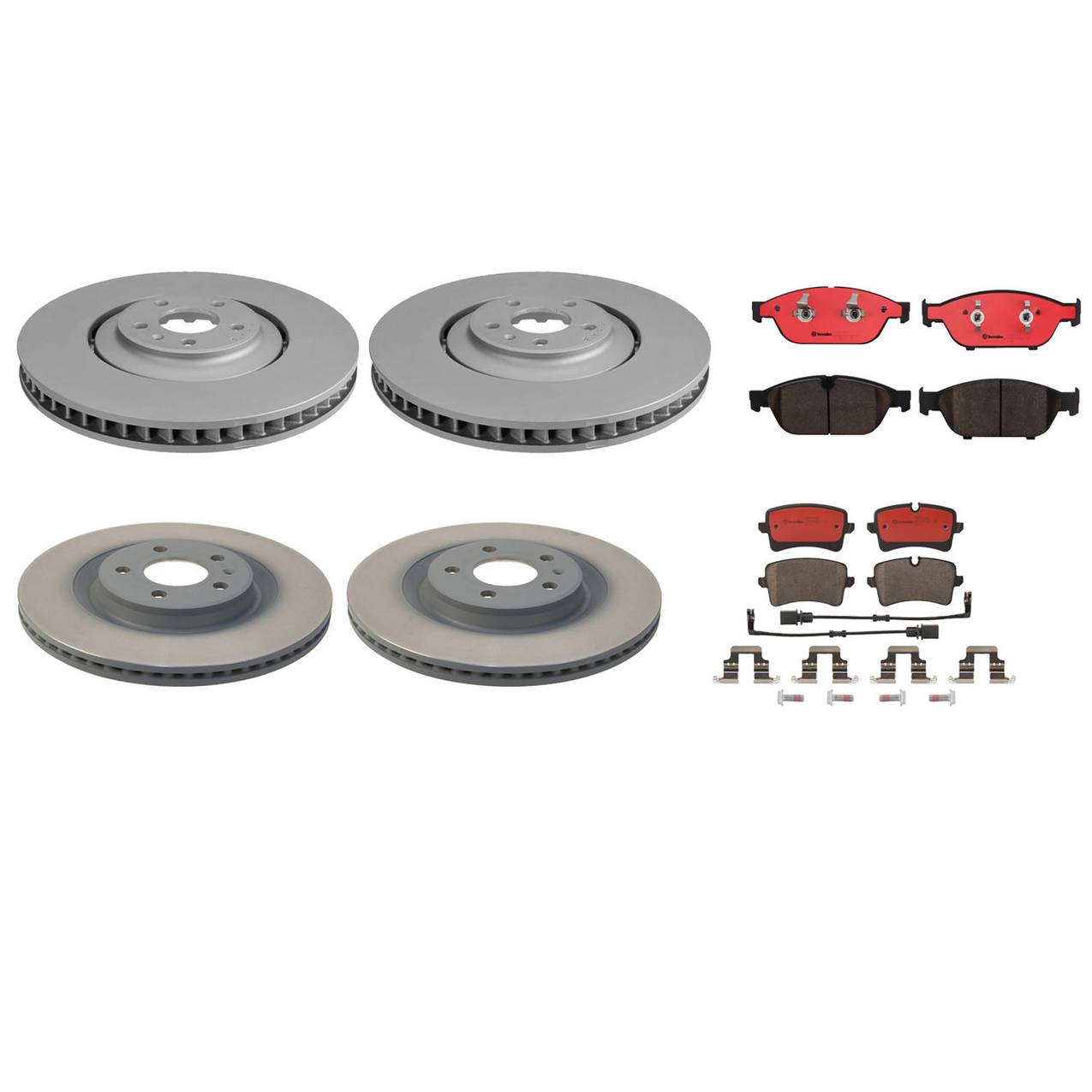 Audi Disc Brake Pad and Rotor Kit – Front and Rear (380mm/330mm) (Ceramic) 4H0615301AN