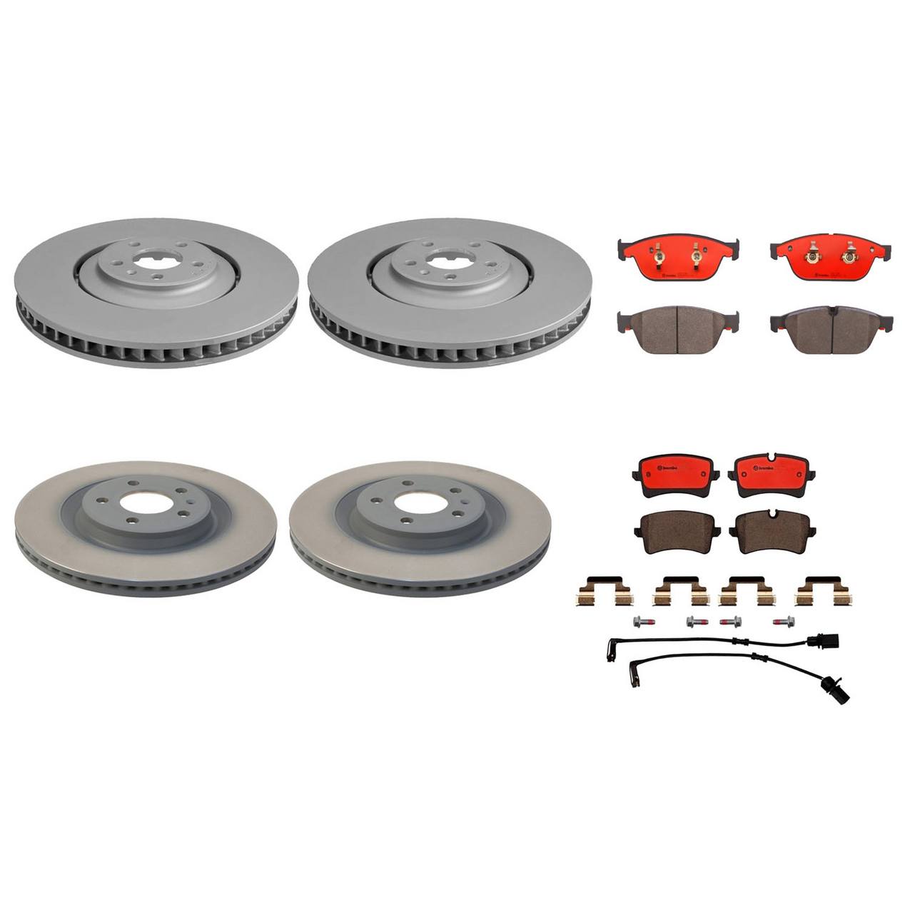 Audi Disc Brake Pad and Rotor Kit – Front and Rear (380mm/330mm) (Ceramic) 4H0615301AN