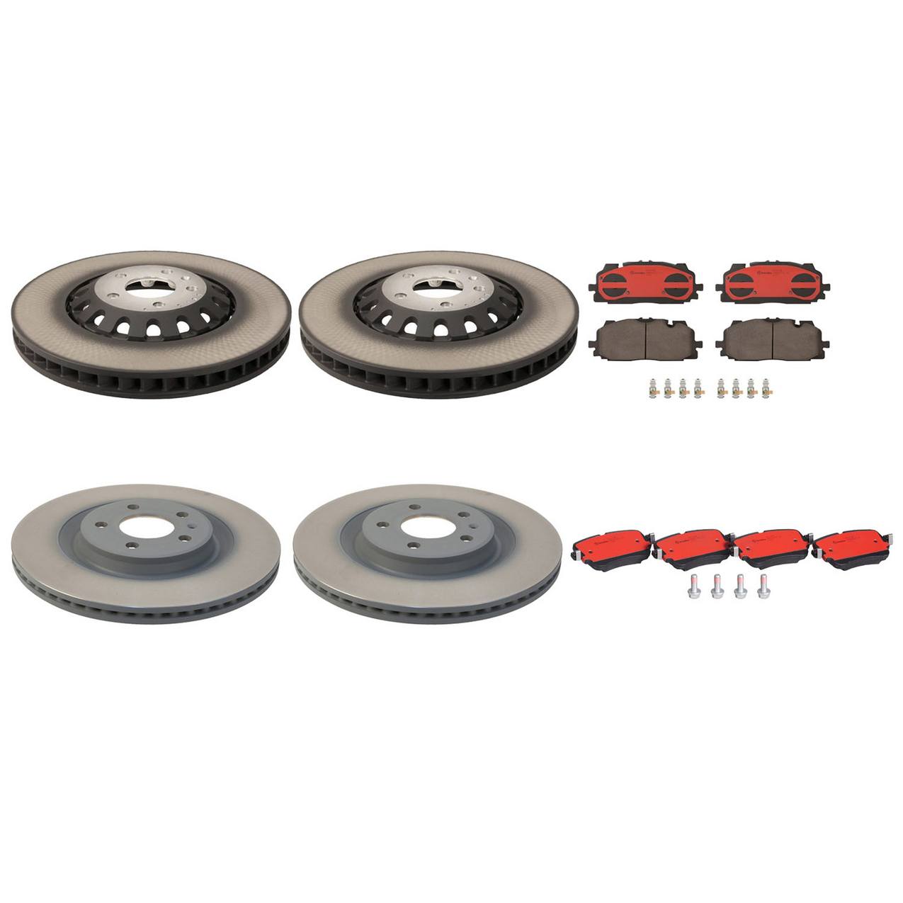 Audi Disc Brake Pad and Rotor Kit – Front and Rear (375mm/330mm) (Ceramic) 4M0615301AS