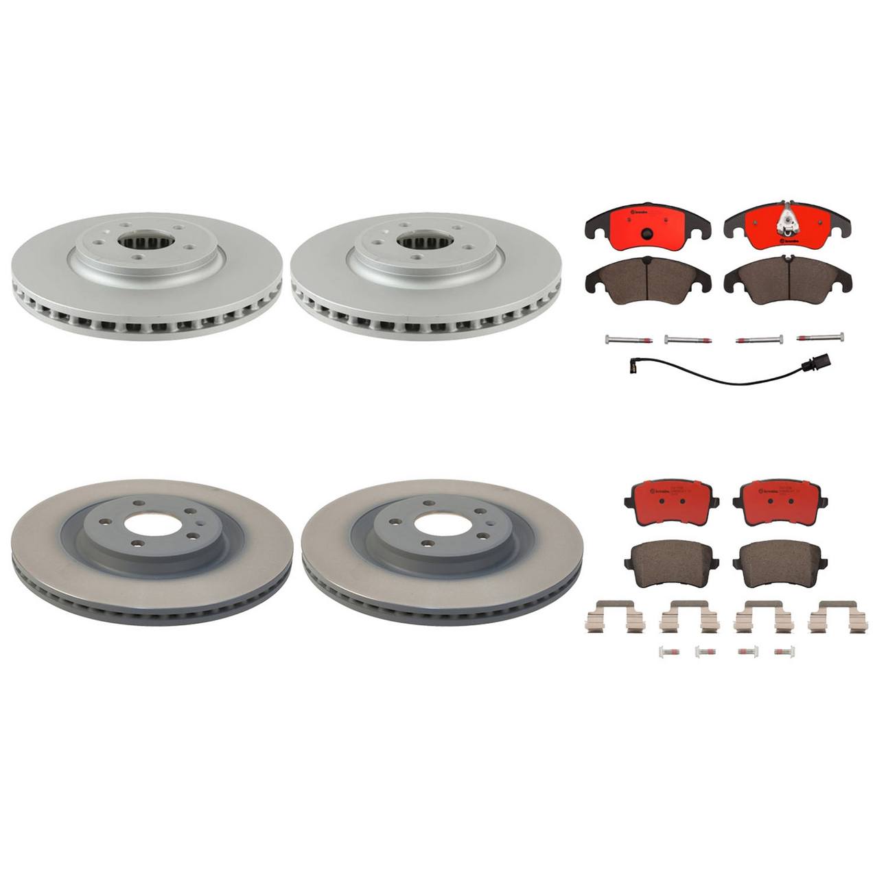 Audi Disc Brake Pad and Rotor Kit – Front and Rear (320mm/330mm) (Ceramic) 8K0615301A