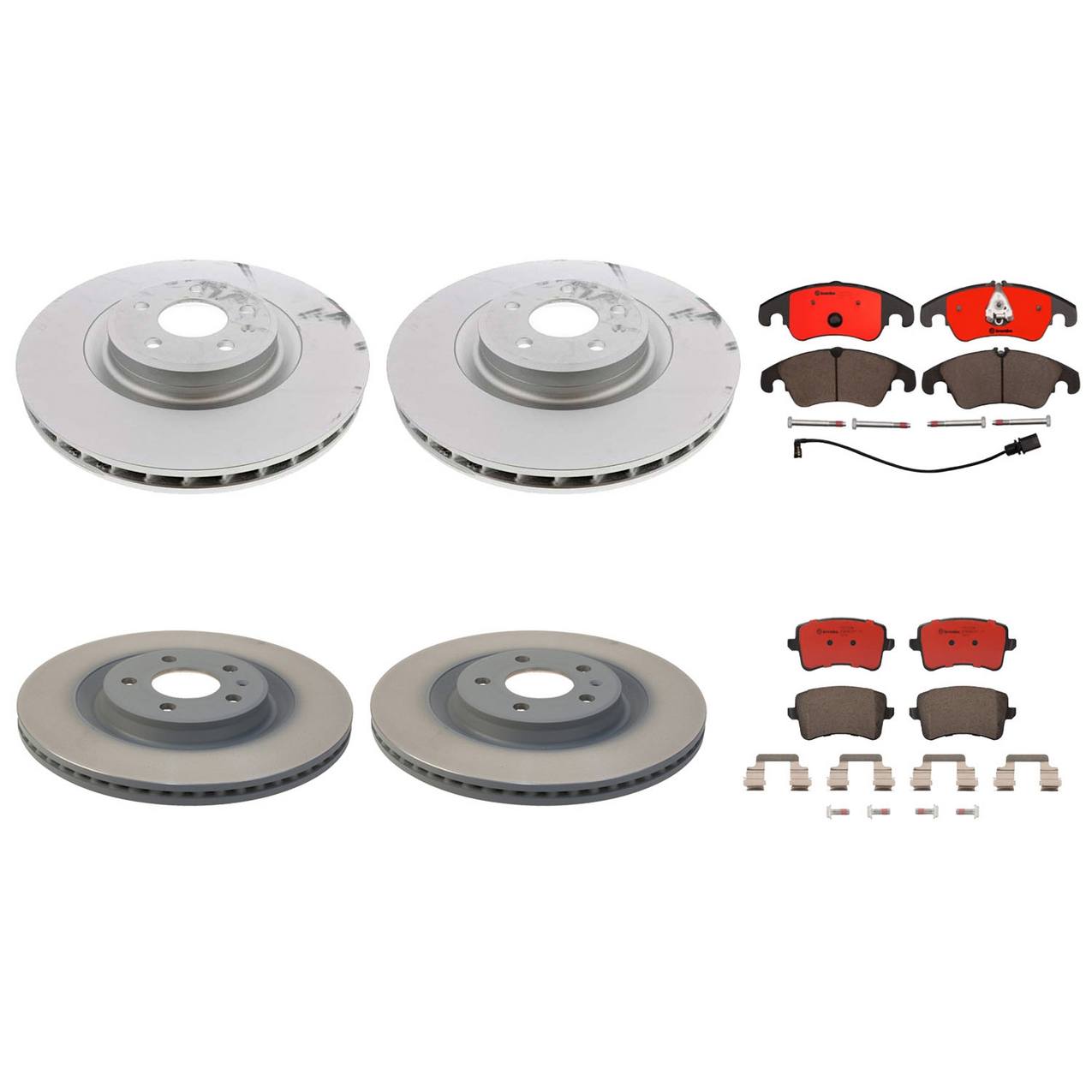 Audi Disc Brake Pad and Rotor Kit – Front and Rear (345mm/330mm) (Ceramic) 8K0615301M