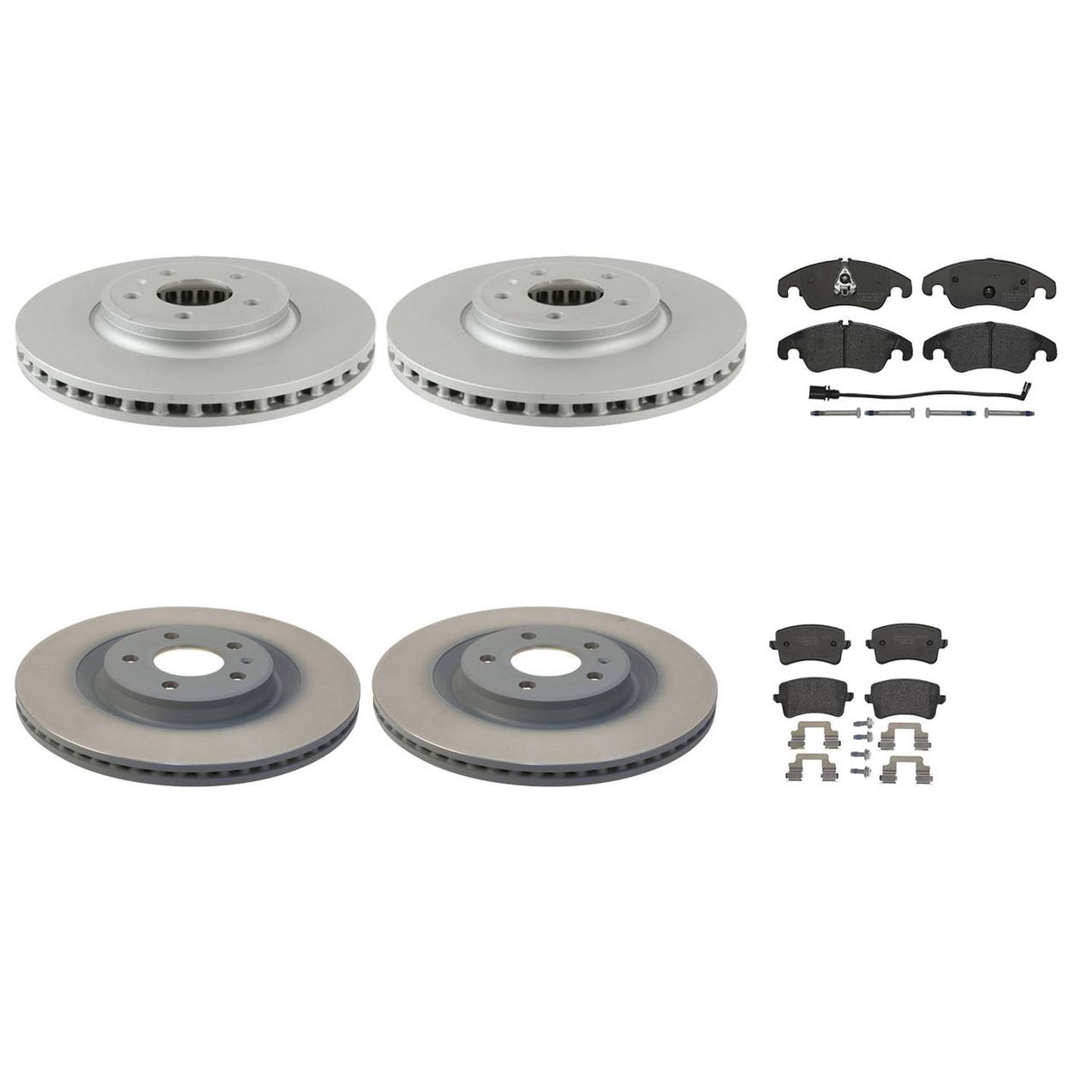 Audi Disc Brake Pad and Rotor Kit – Front and Rear (320mm/330mm) (Low-Met) 8K0615301A