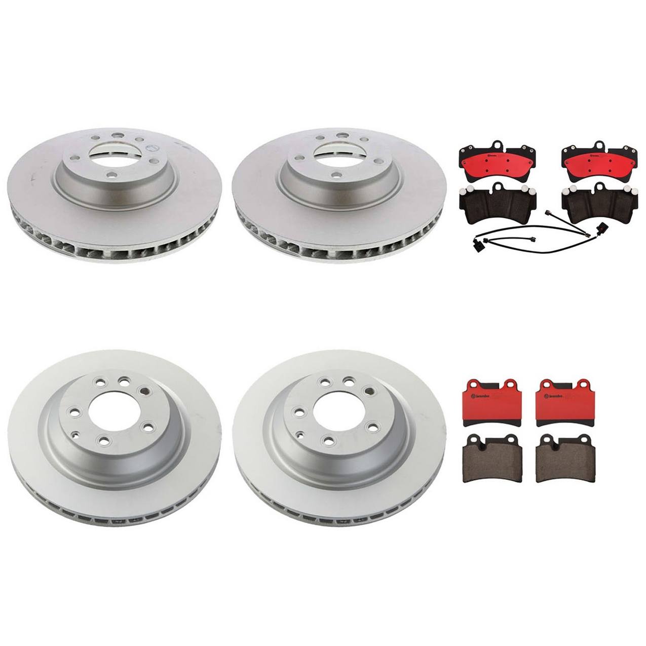 Volkswagen Disc Brake Pad and Rotor Kit – Front and Rear (350mm/358mm) (Ceramic) 7L8615301