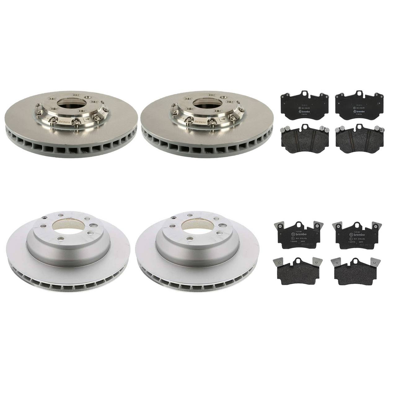 Porsche Disc Brake Pad and Rotor Kit – Front and Rear (380mm/330mm) (Low-Met) 95535140261