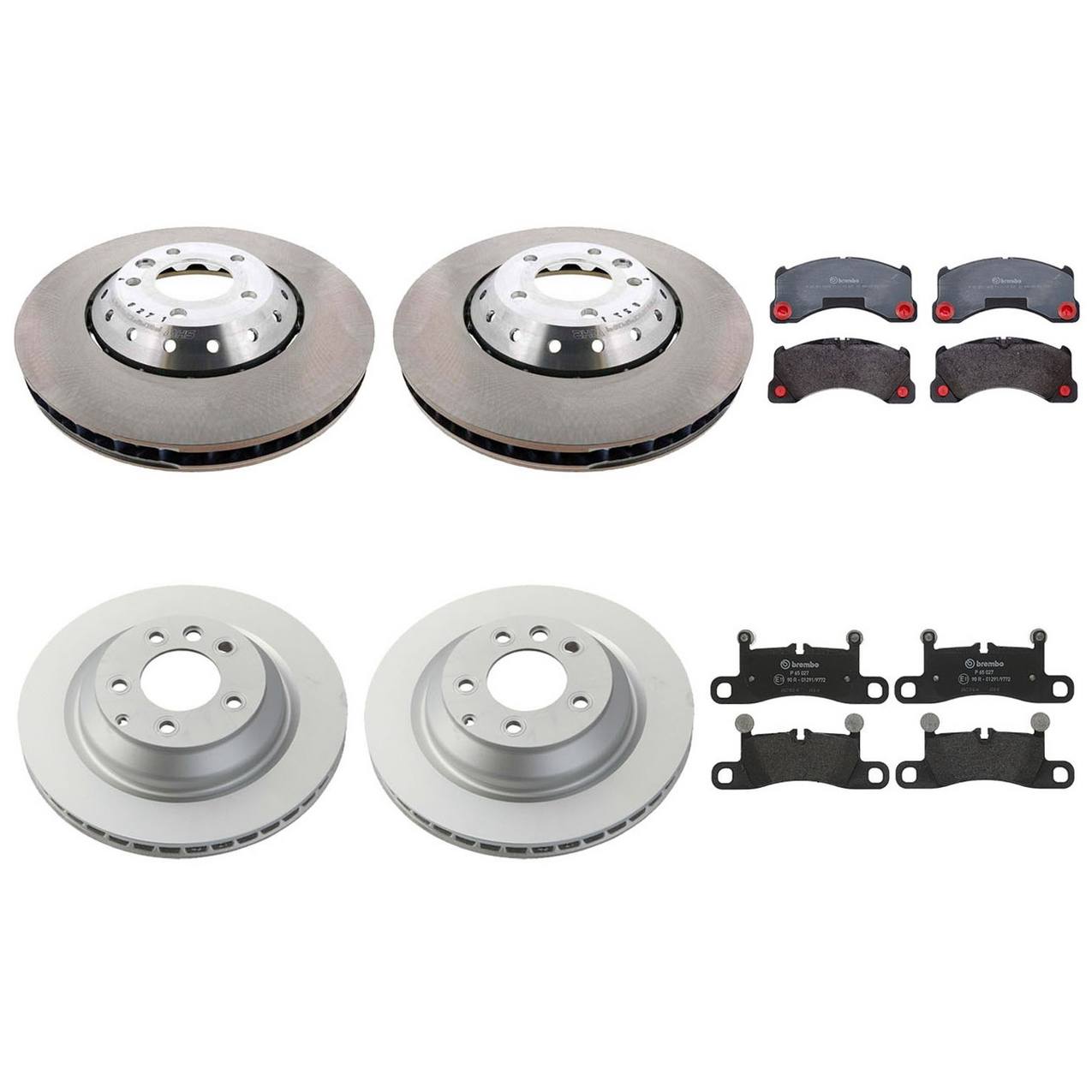 Porsche Disc Brake Pad and Rotor Kit – Front and Rear (390mm/358mm) (Low-Met) 95835140450