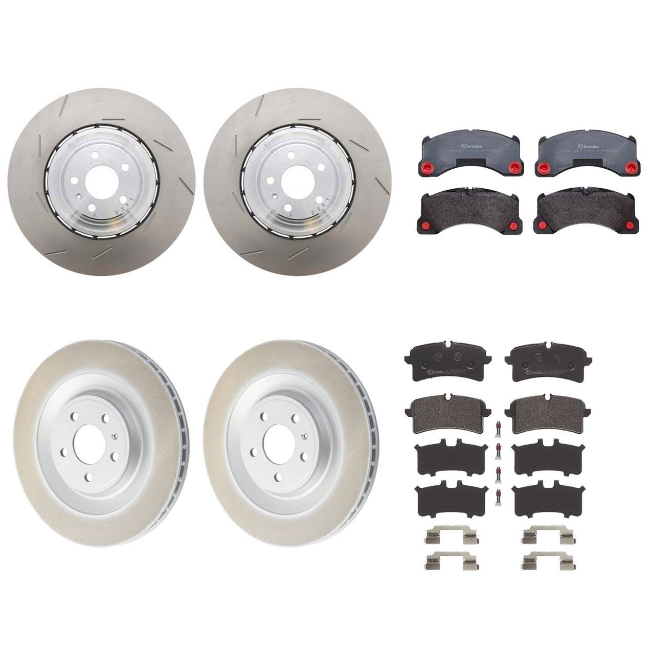 Porsche Disc Brake Pad and Rotor Kit – Front and Rear (390mm/356mm) (Low-Met) 95B615301P