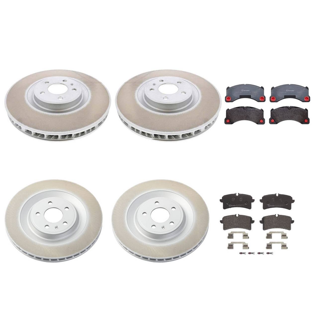 Porsche Disc Brake Pad and Rotor Kit – Front and Rear (360mm/356mm) (Low-Met) 95B615302J