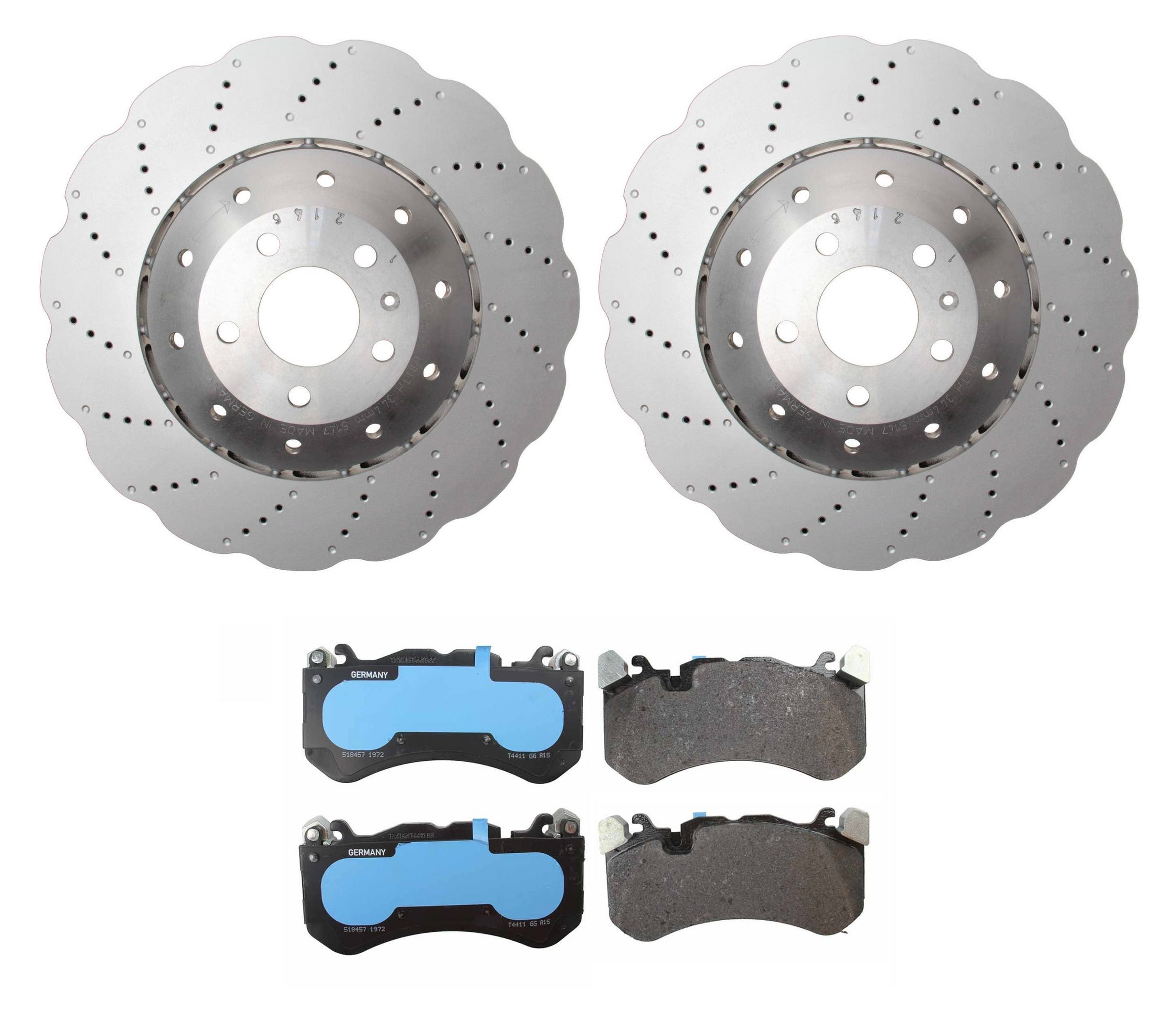 Audi Brake Pad and Rotor Kit – Front (390mm) (Wavy) 4G0615301AH