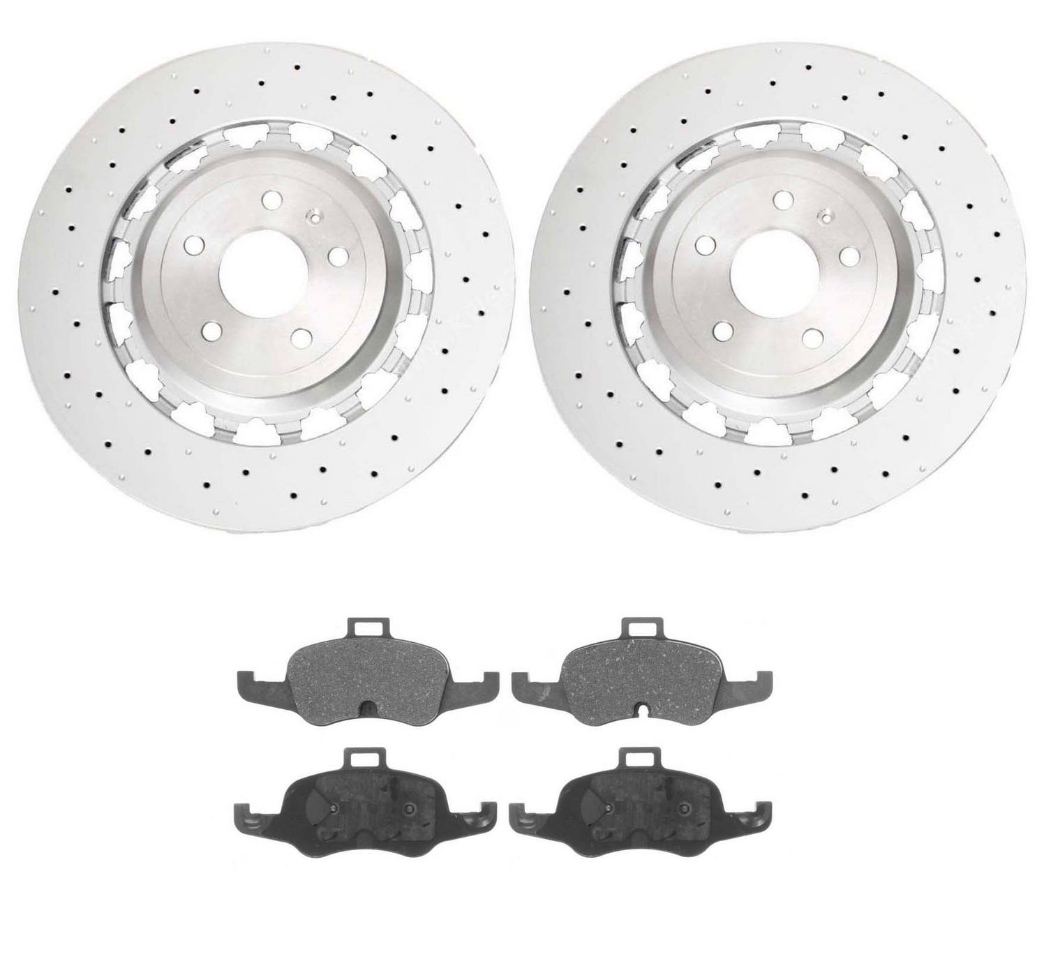 Audi Disc Brake Pad and Rotor Kit – Front (370mm) (Drilled) 8S0615301L