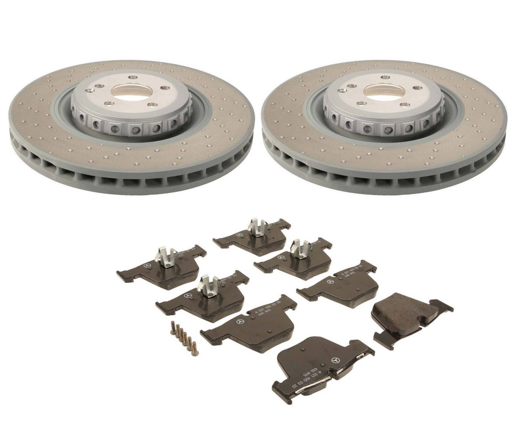 Mercedes-Benz Disc Brake Pad and Rotor Kit – Front (390mm) (Dimpled) 221421131264