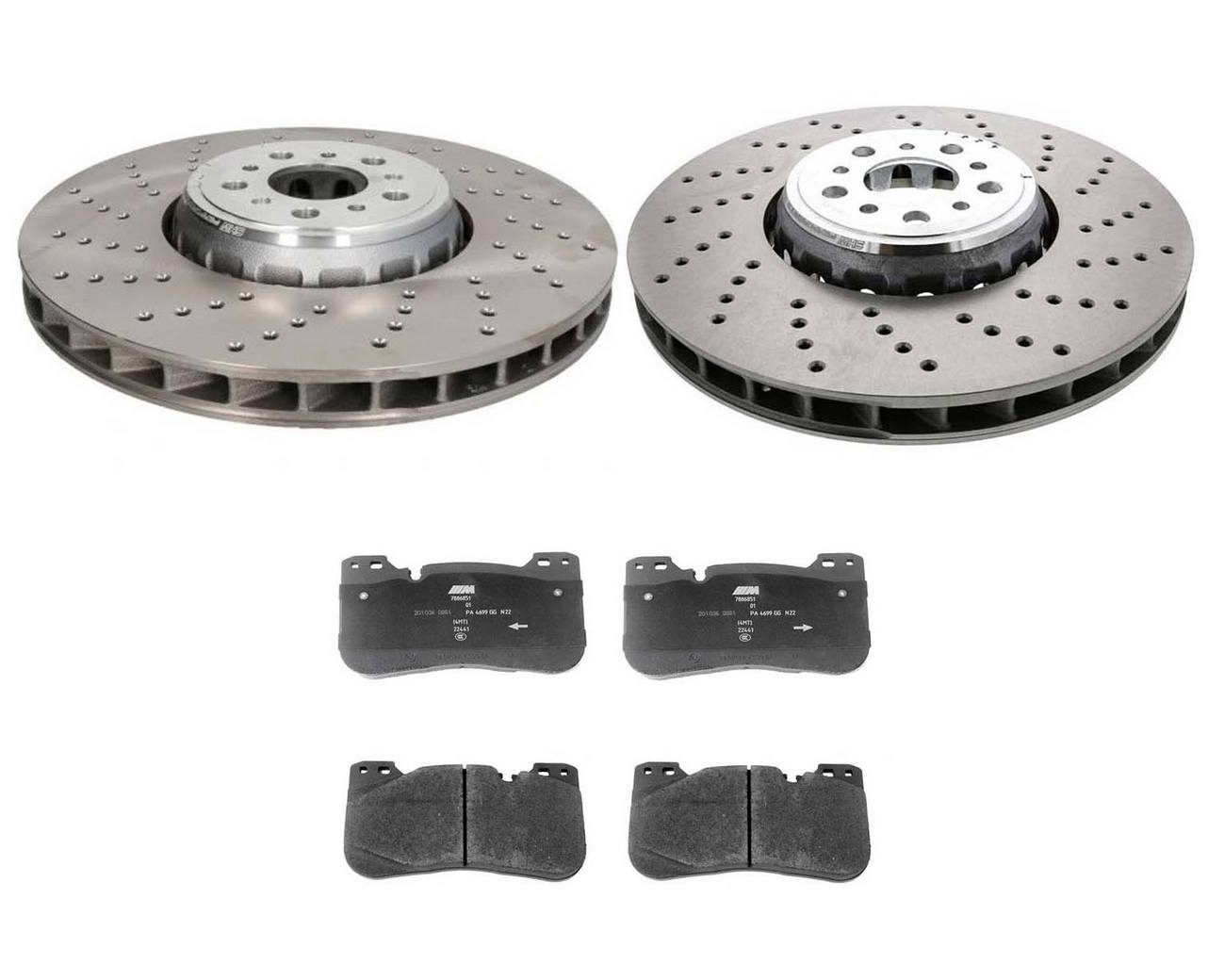 BMW Disc Brake Pad and Rotor Kit – Front (395mm) (Drilled) 34117991102