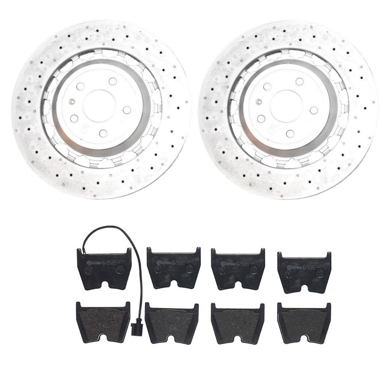 Audi Disc Brake Pad and Rotor Kit – Front (370mm) (Drilled-Composite) 8V0615301R