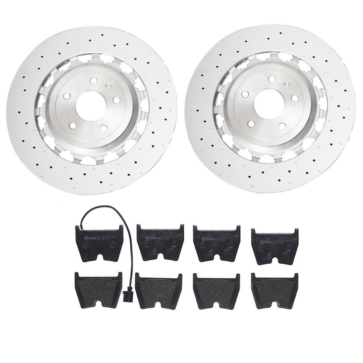 Audi Disc Brake Pad and Rotor Kit – Front (370mm) (Drilled-Composite) 8S0615301L