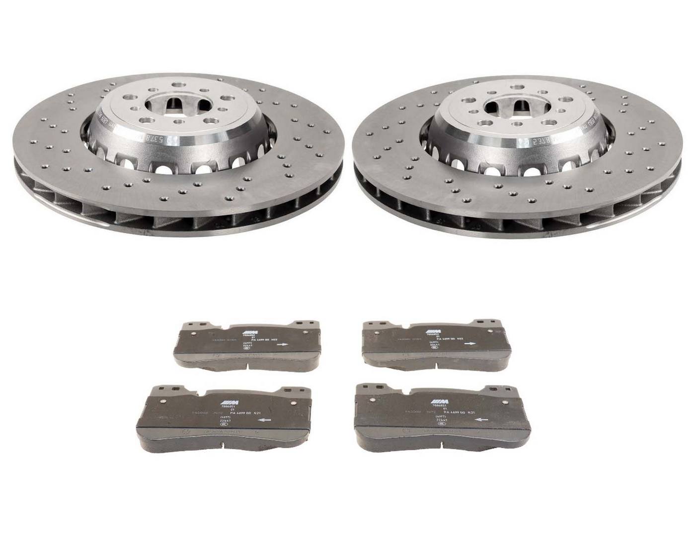 BMW Disc Brake Pad and Rotor Kit – Front (395mm) (Drilled) 34118054825