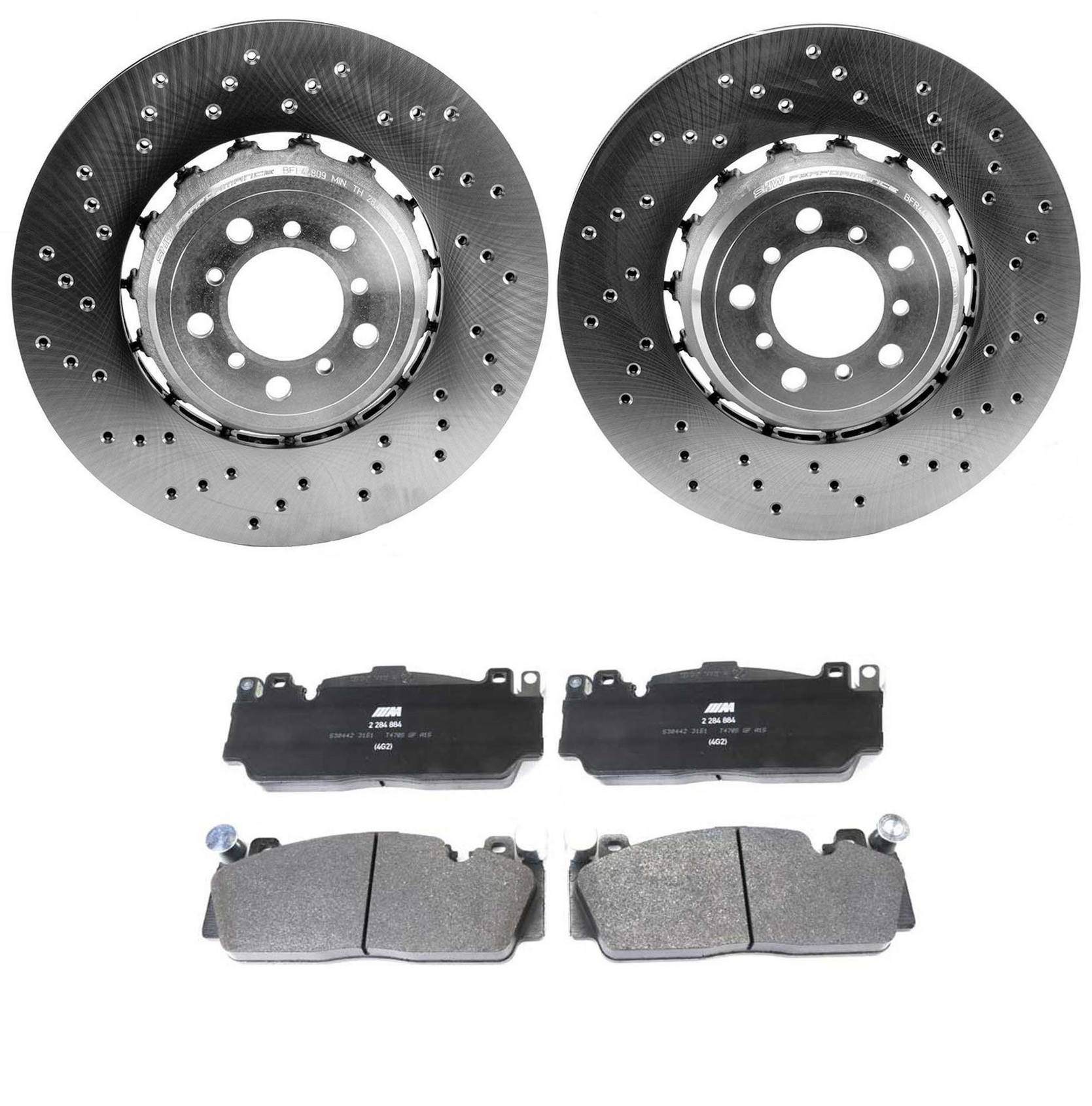 BMW Disc Brake Pad and Rotor Kit – Front (380mm) (Drilled) 34112284809