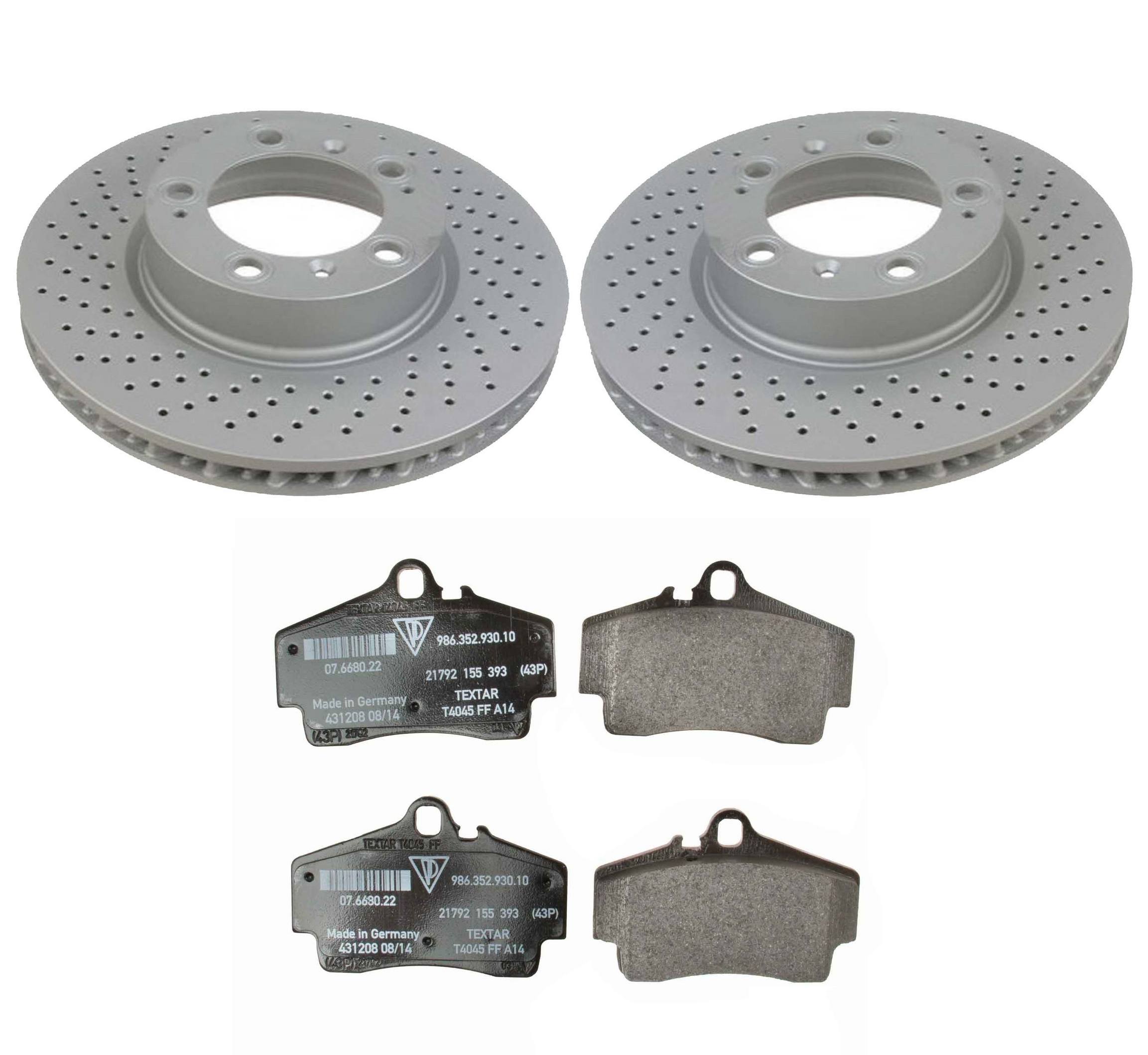 Porsche Disc Brake Pad and Rotor Kit – Front (318mm) (Drilled) 99635140501