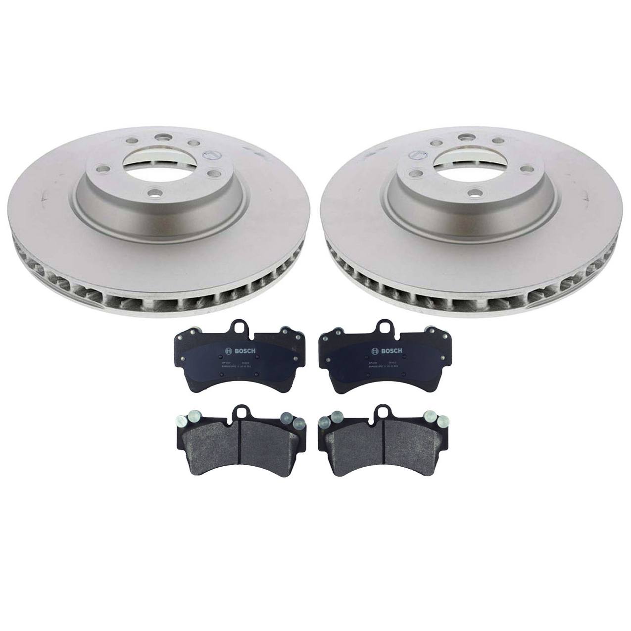 Audi Volkswagen Disc Brake Pad and Rotor Kit – Front (350mm) (Semi-Metallic) 7L8615302